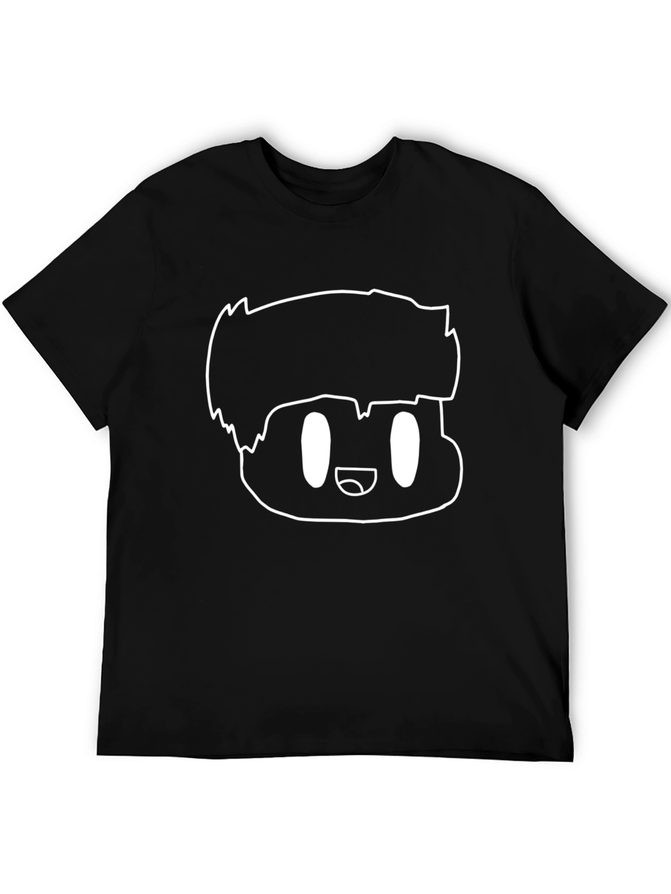 Cartoon Character Graphic Tee - Black