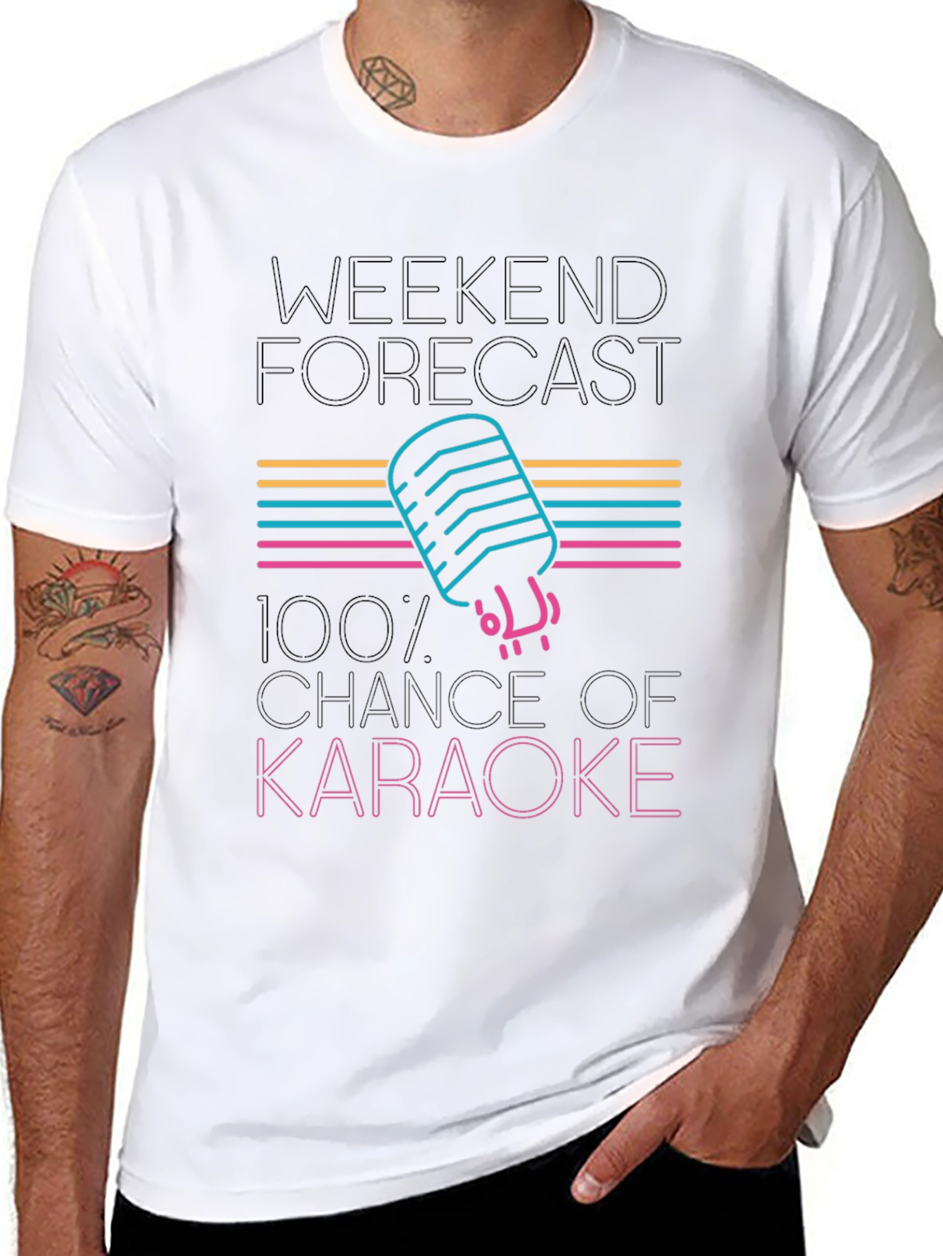 Karaoke Forecast T-Shirt - Weekend Vibes!