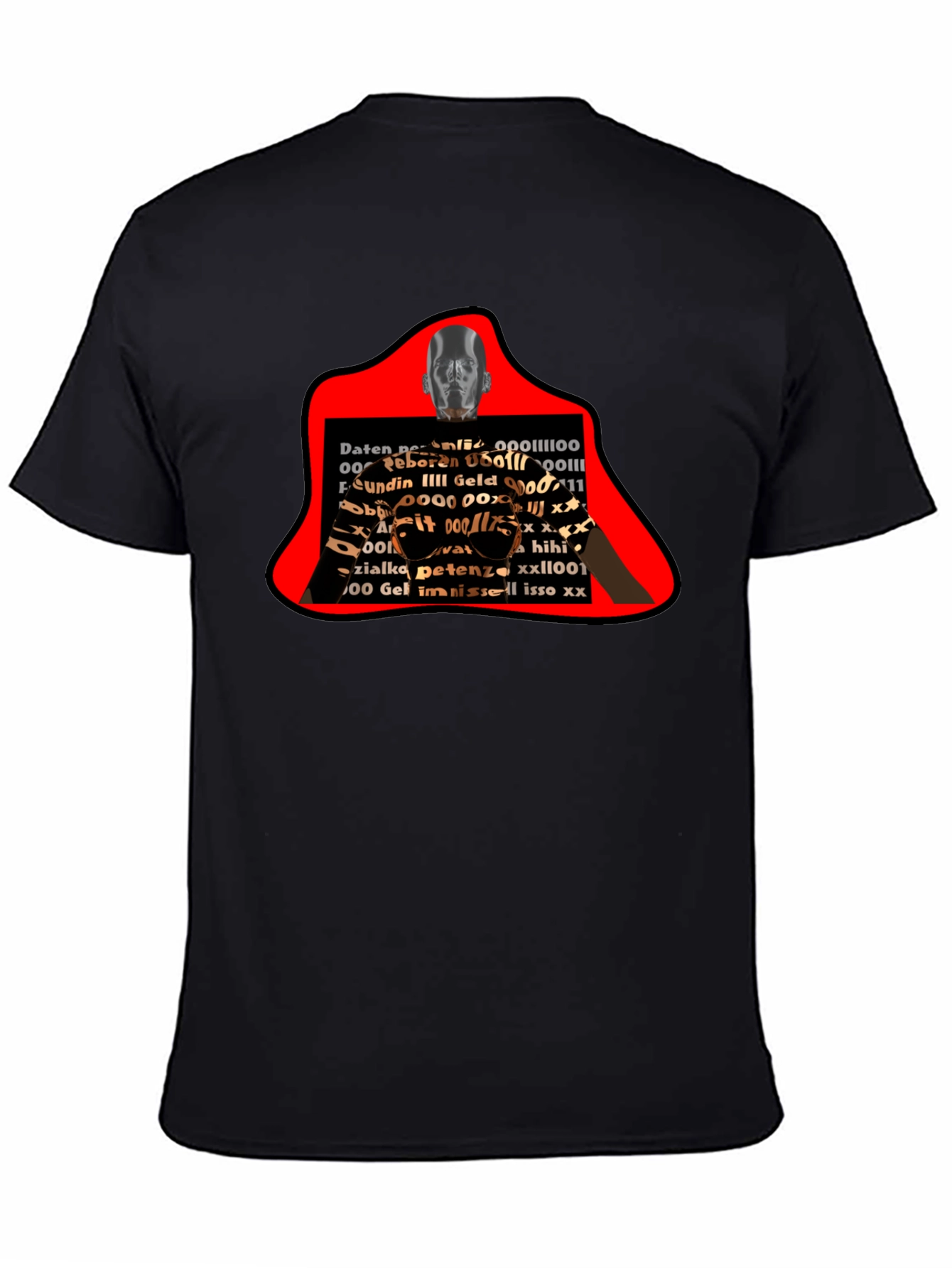 Abstract Graphic Print T-Shirt - Black