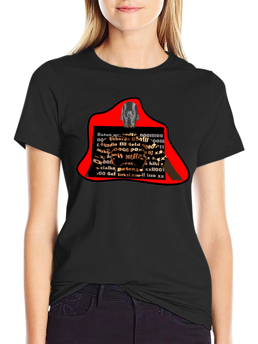 Abstract Graphic Print T-Shirt - Black