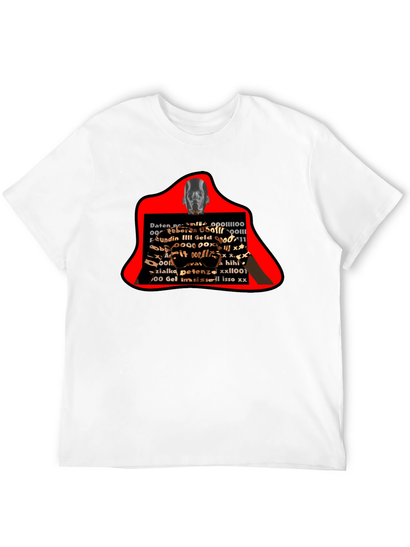 Abstract Graphic Print T-Shirt - Black