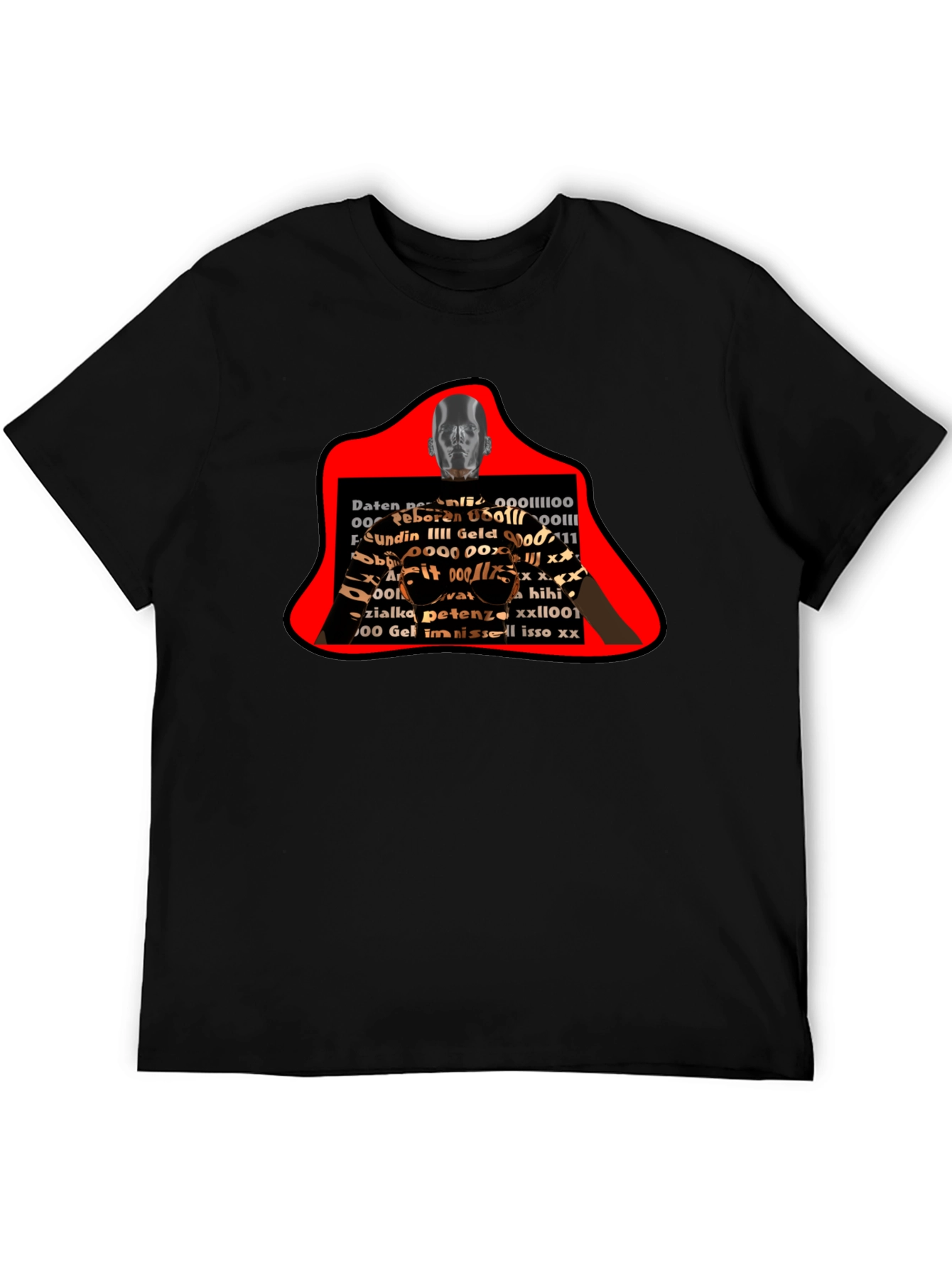 Abstract Graphic Print T-Shirt - Black