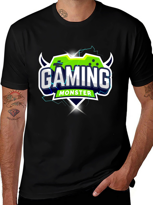 Gaming Monster Graphic Black T-Shirt