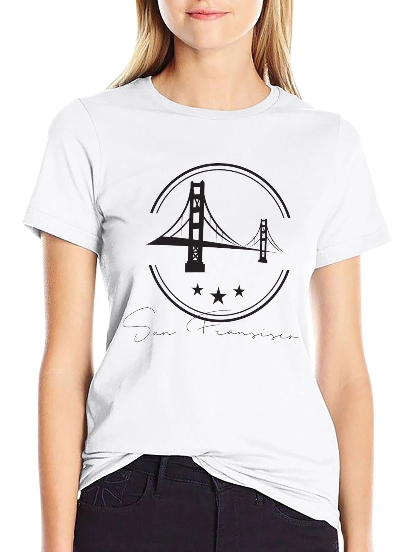 Golden Gate Bridge Black T-Shirt