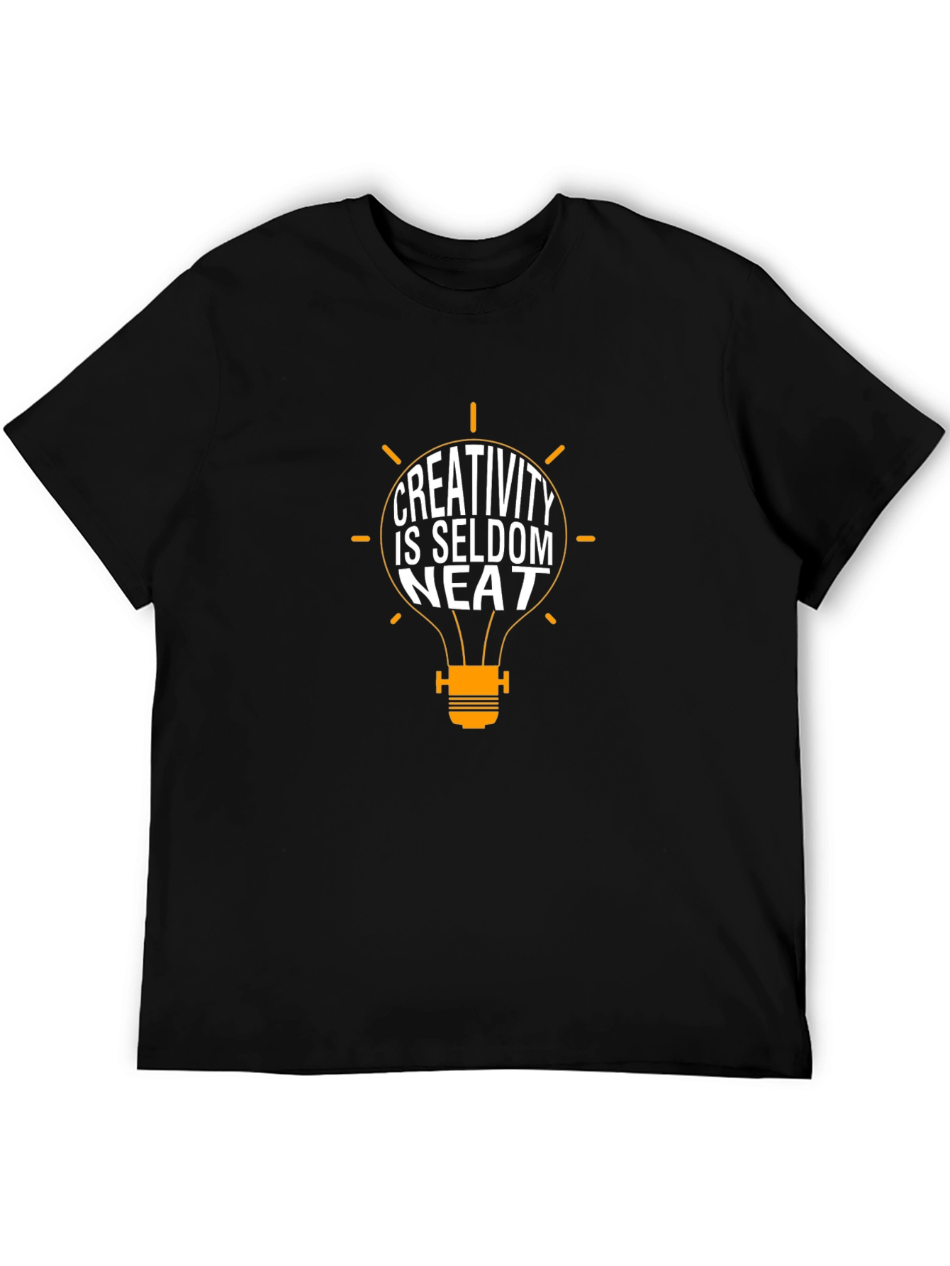 Creativity is Seldom Neat Black Graphic Tee
