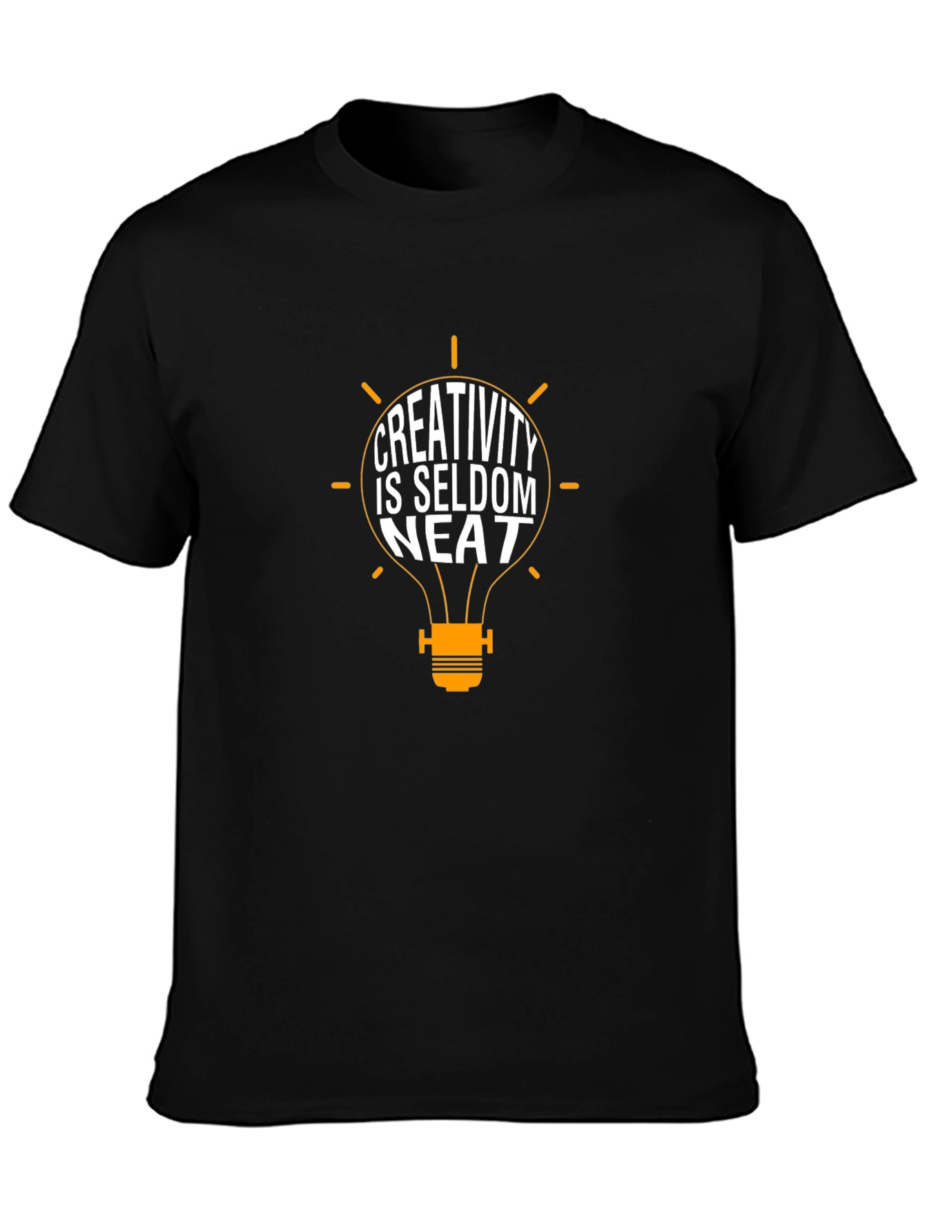 Creativity is Seldom Neat Black Graphic Tee