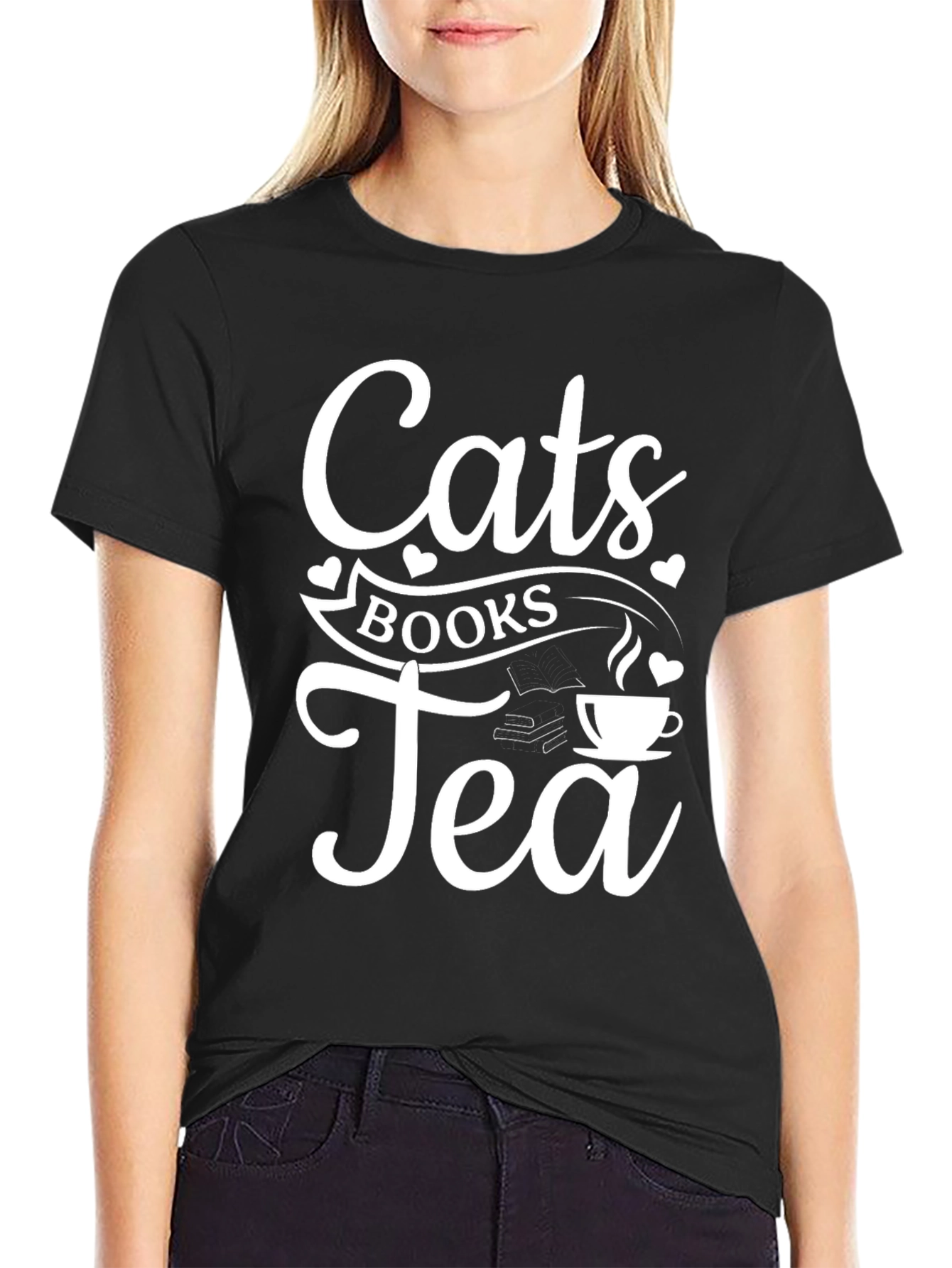 Cats Books Tea T-Shirt - Cozy & Cute