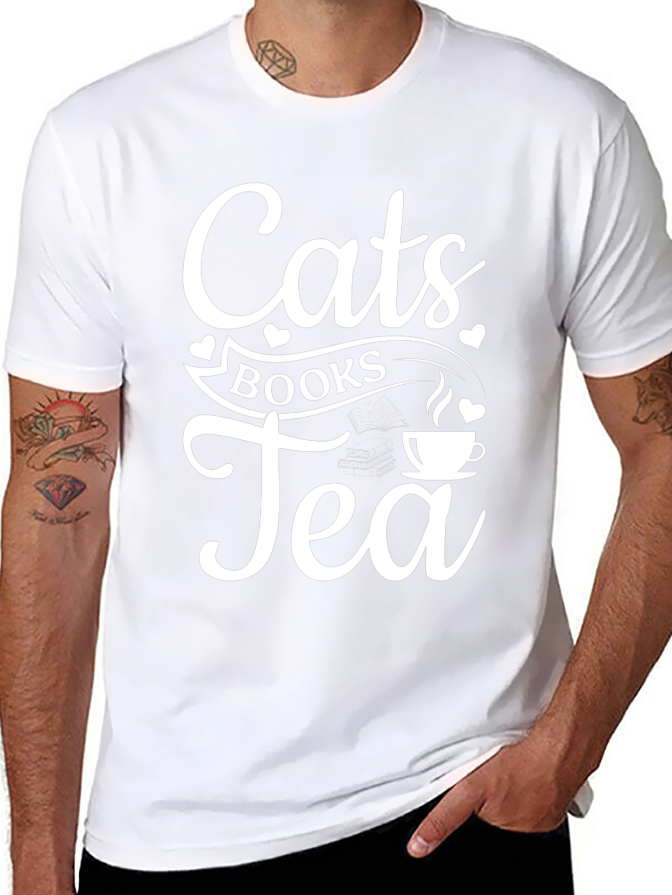 Cats Books Tea T-Shirt - Cozy & Cute