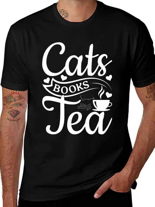 Cats Books Tea T-Shirt - Cozy & Cute