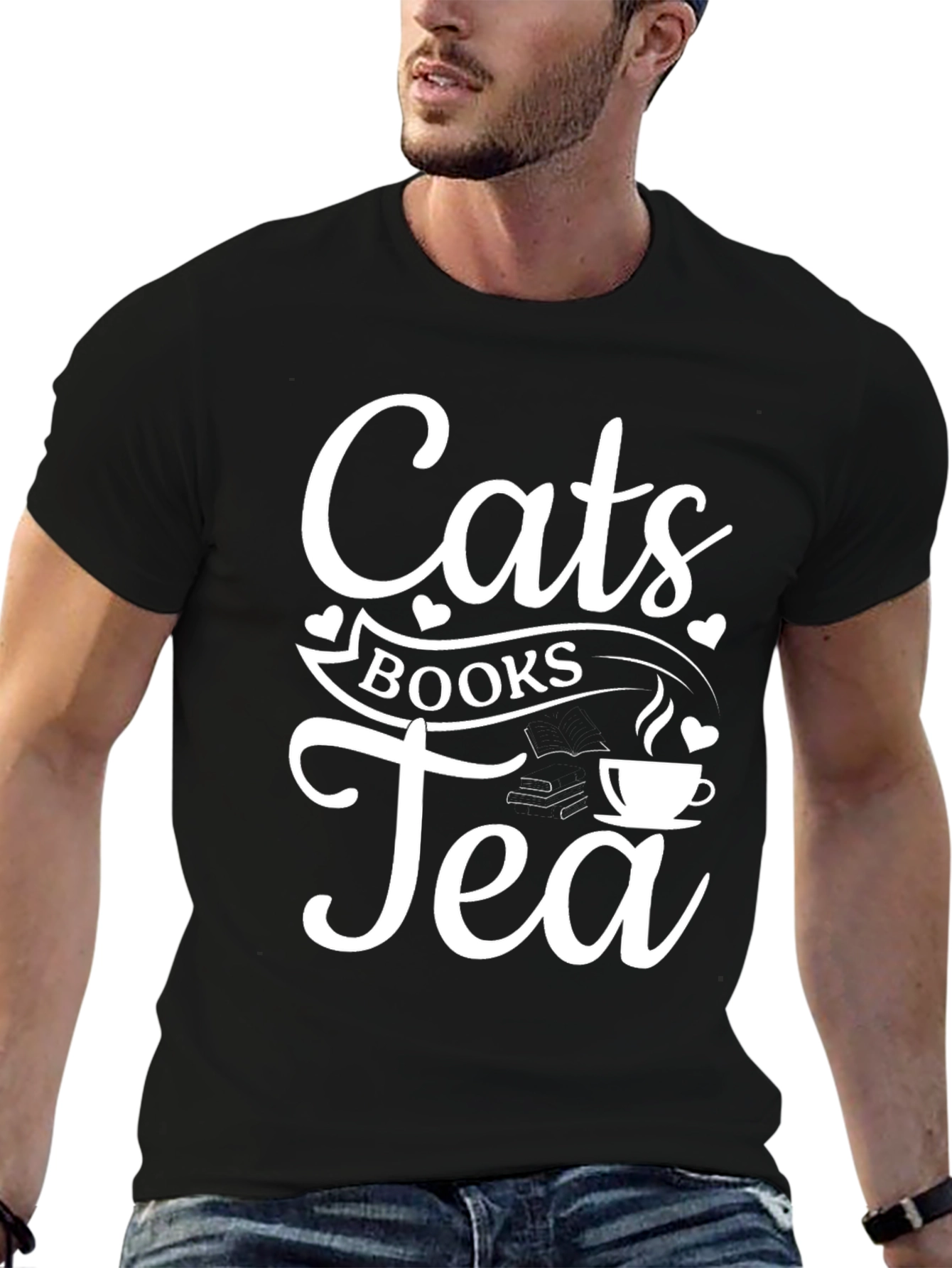 Cats Books Tea T-Shirt - Cozy & Cute