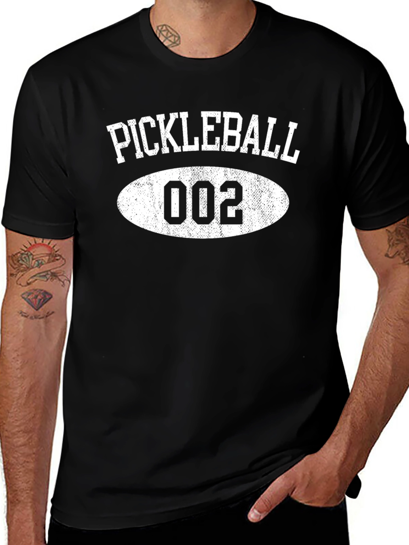 Pickleball 002 Black T-Shirt