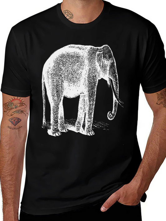 Elephant Graphic Tee - Black Casual Shirt