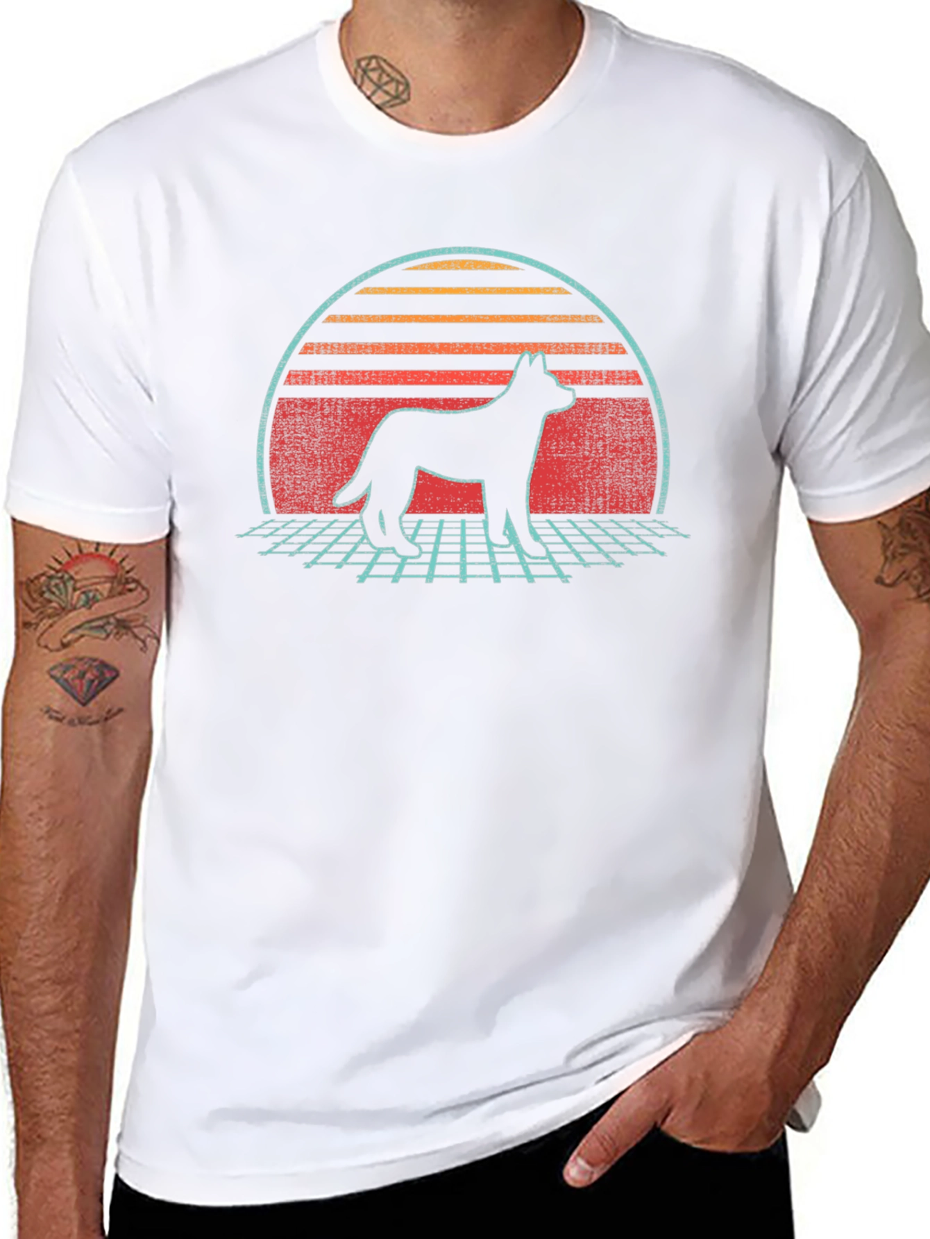 Retro Dog Silhouette Graphic Tee