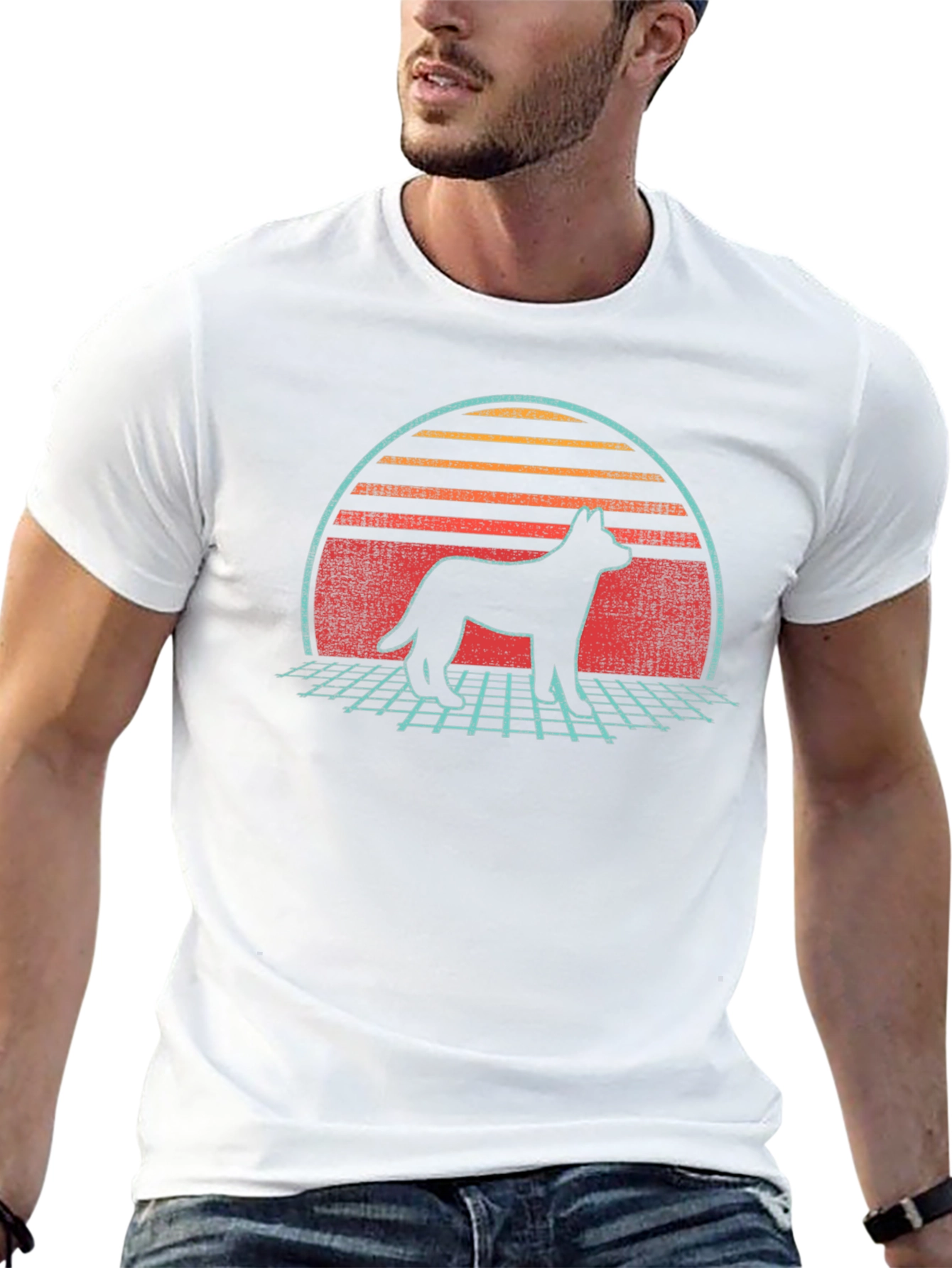Retro Dog Silhouette Graphic Tee
