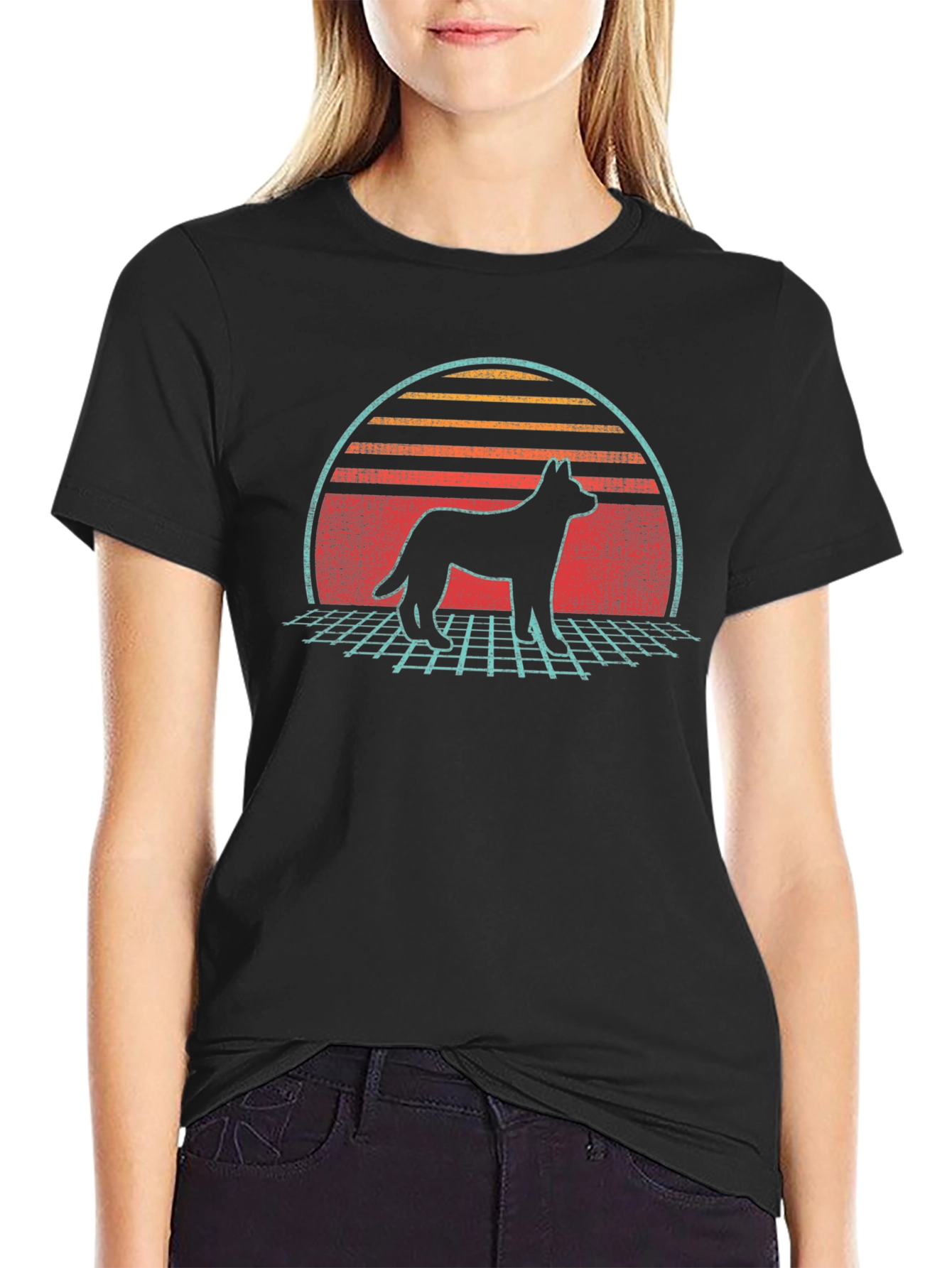 Retro Dog Silhouette Graphic Tee