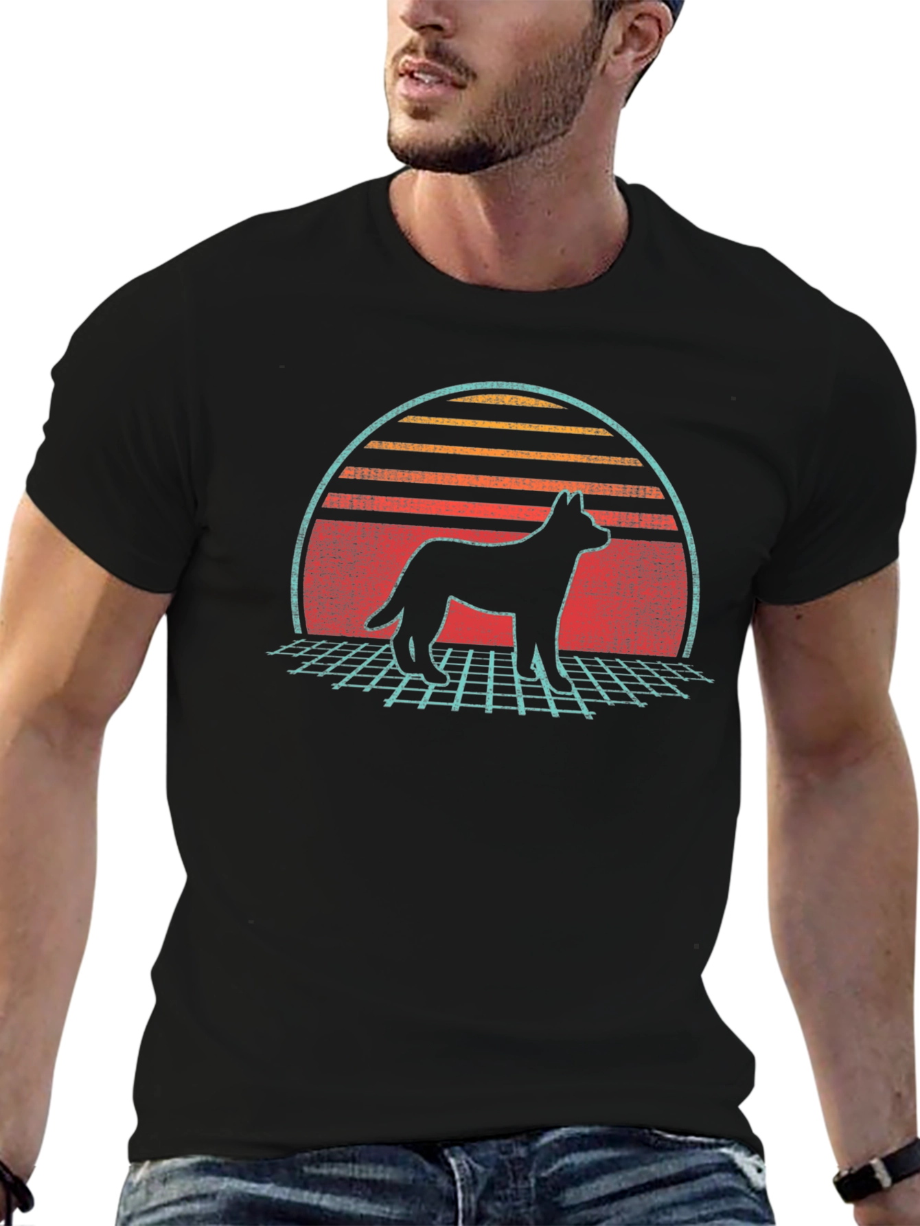 Retro Dog Silhouette Graphic Tee