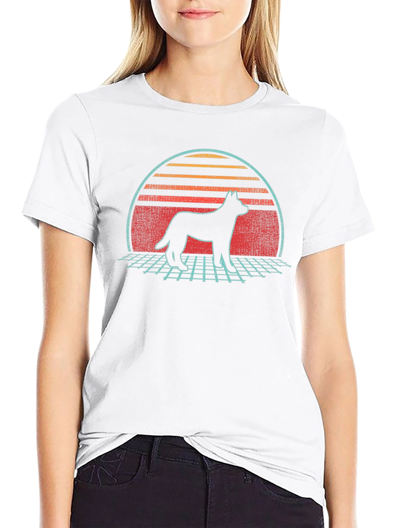 Retro Dog Silhouette Graphic Tee