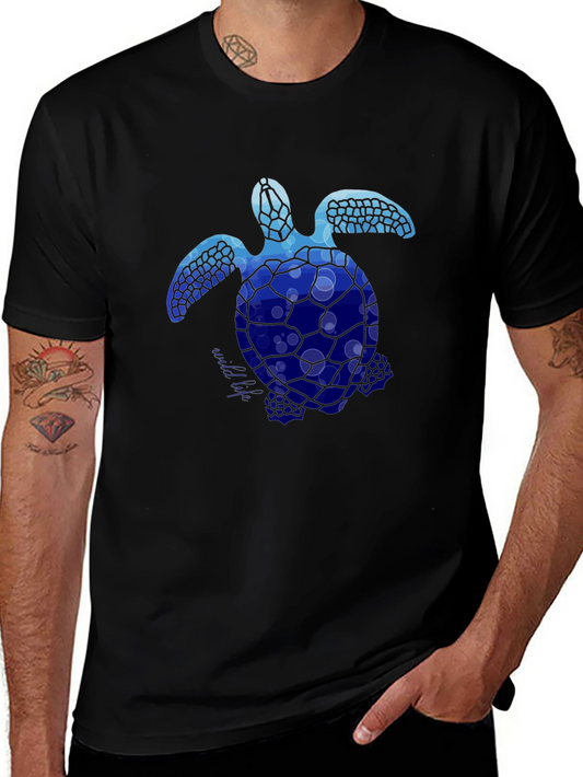 Blue Sea Turtle Graphic T-Shirt