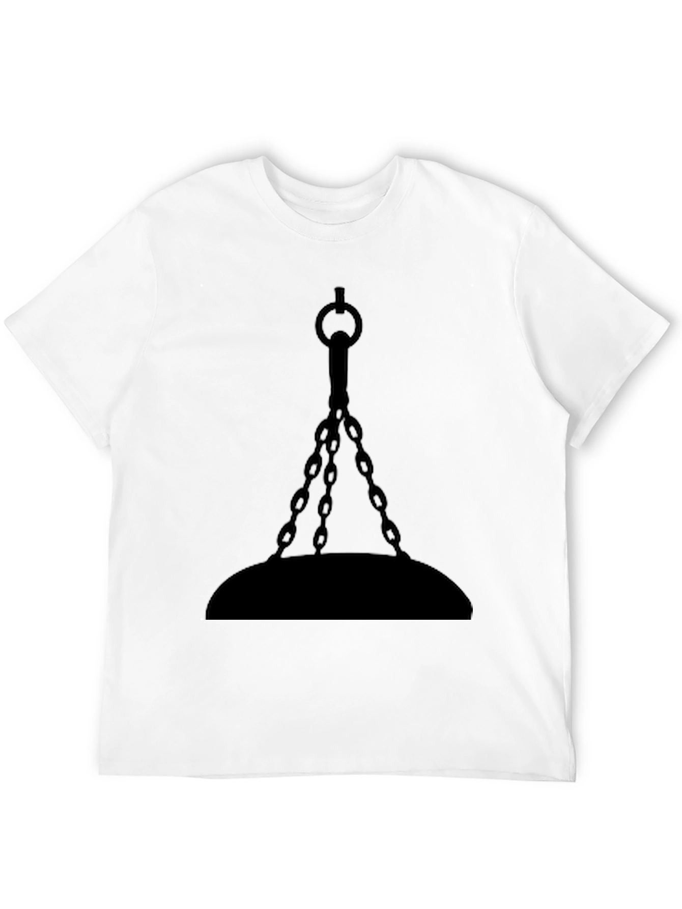 Gothic Hanging Chain Design Black T-Shirt