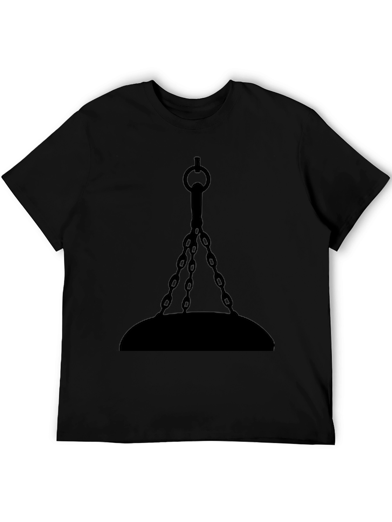 Gothic Hanging Chain Design Black T-Shirt