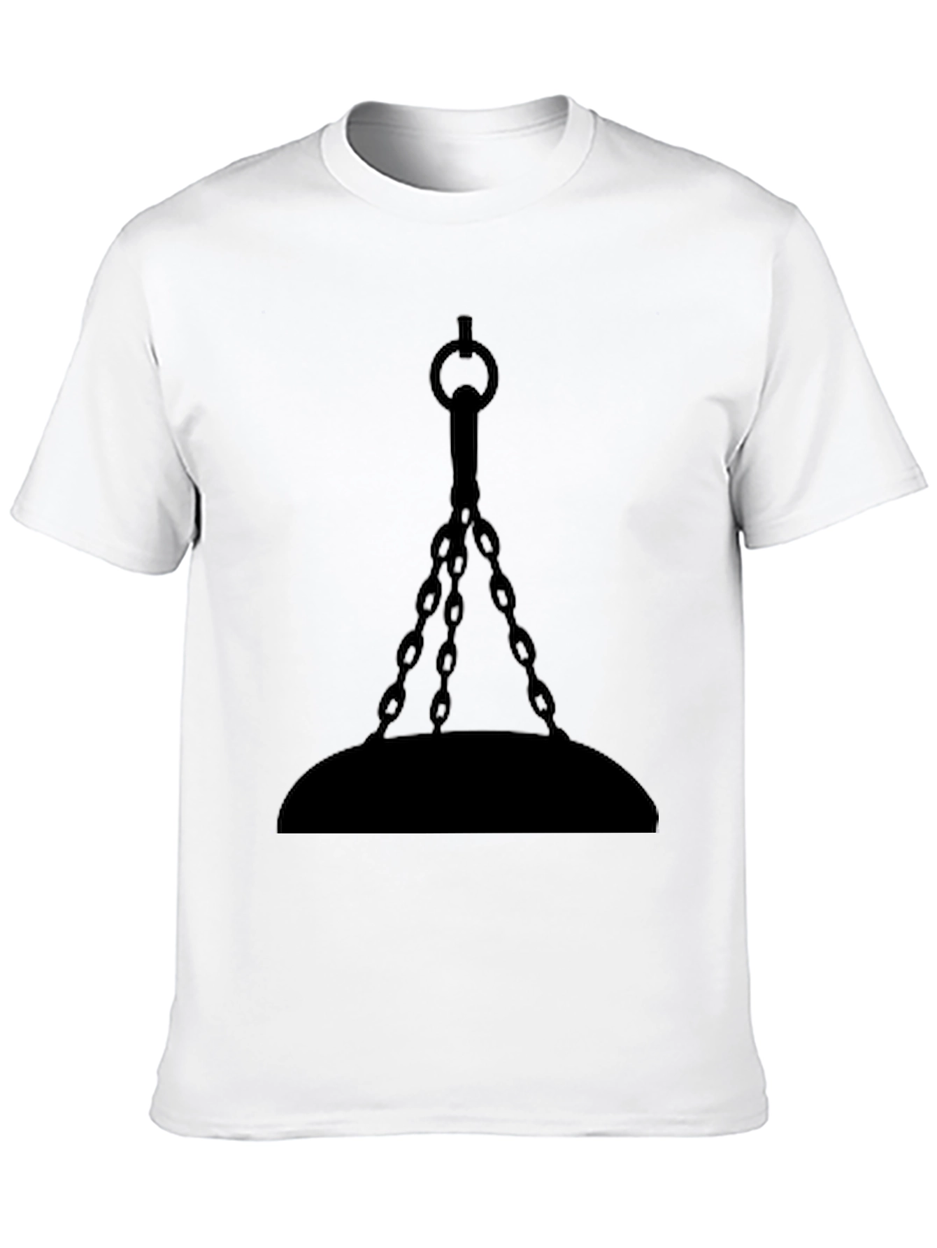 Gothic Hanging Chain Design Black T-Shirt