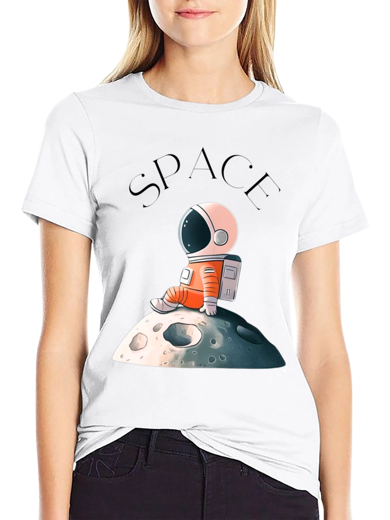 Astronaut on Moon Graphic T-Shirt