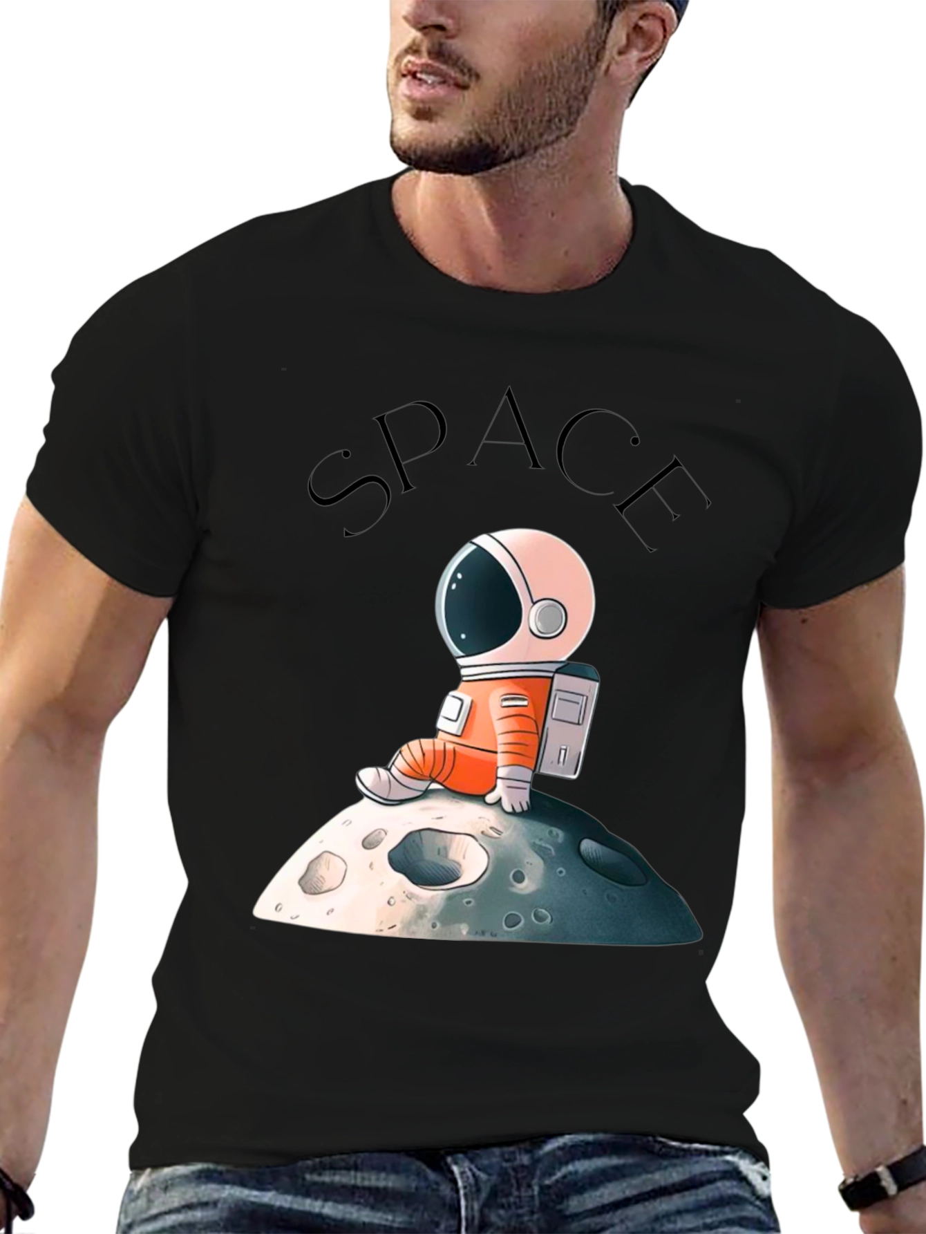 Astronaut on Moon Graphic T-Shirt