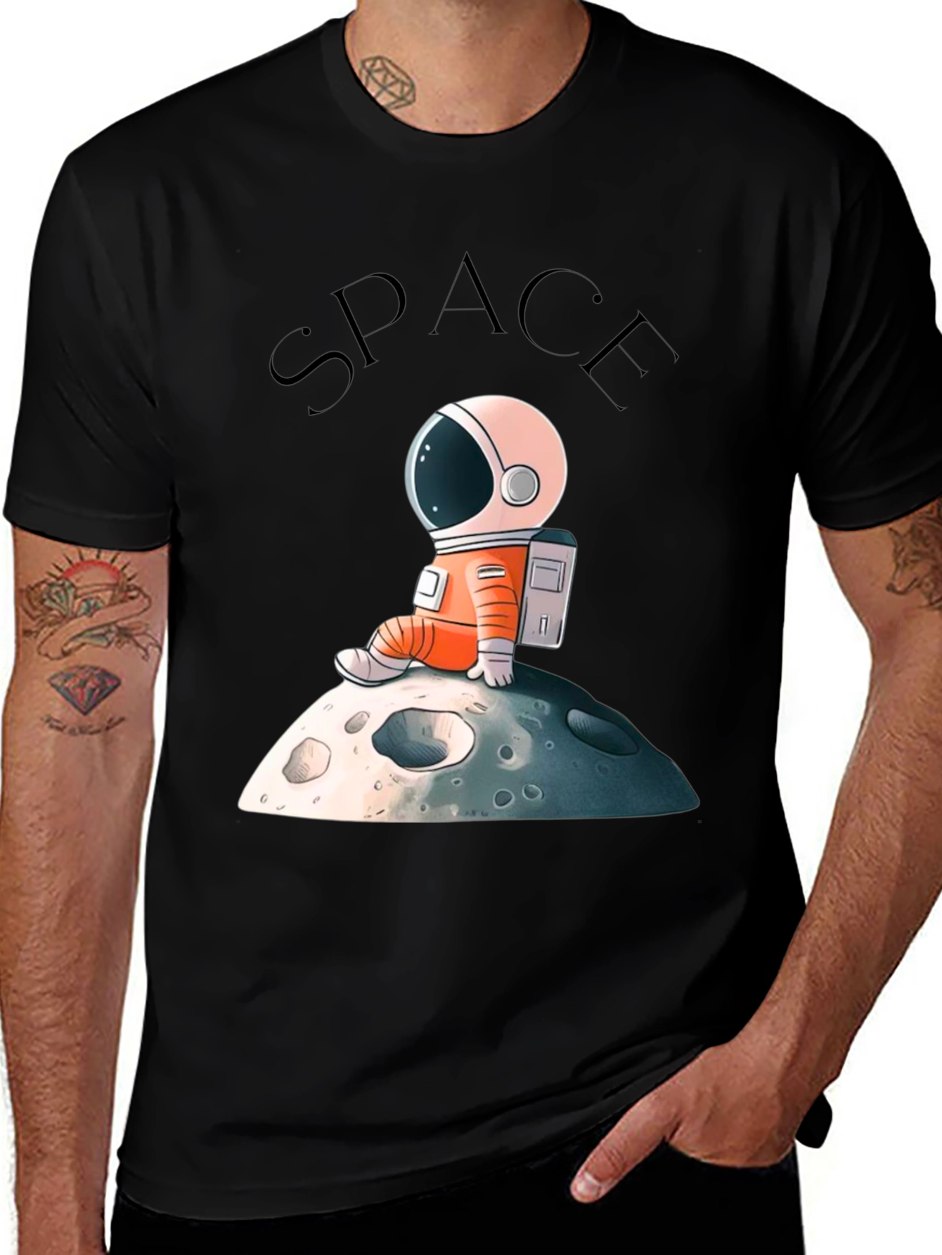 Astronaut on Moon Graphic T-Shirt