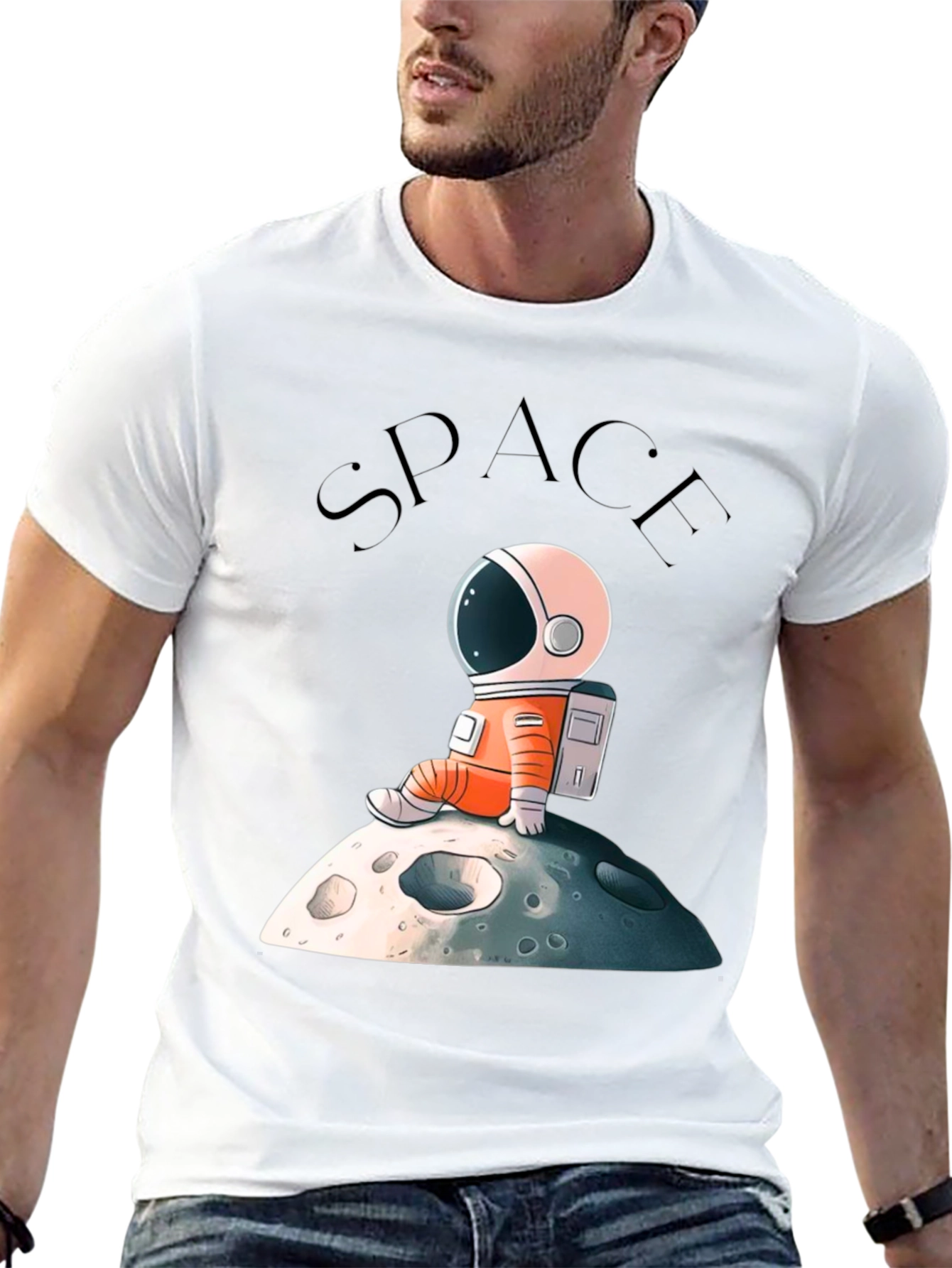 Astronaut on Moon Graphic T-Shirt