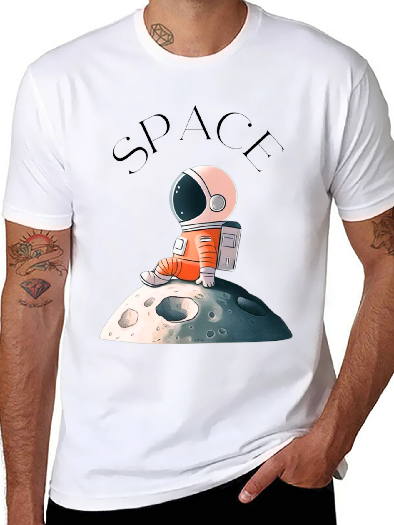 Astronaut on Moon Graphic T-Shirt