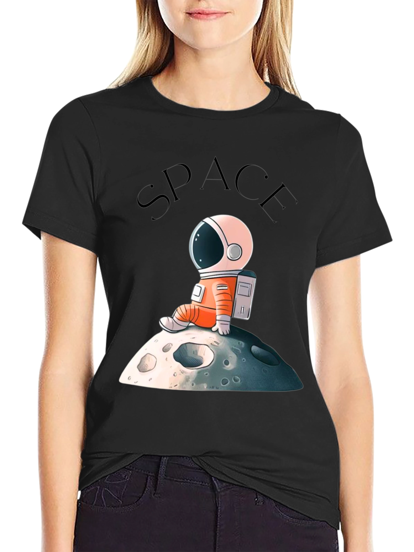 Astronaut on Moon Graphic T-Shirt