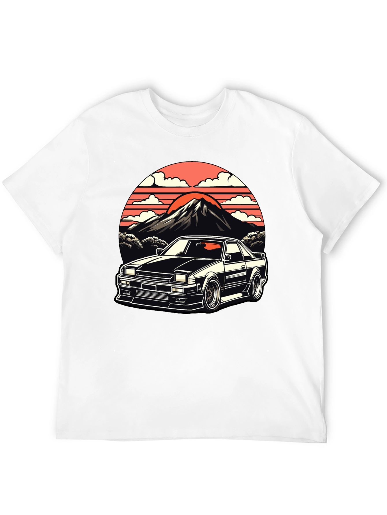 Retro Japanese Car Black T-Shirt