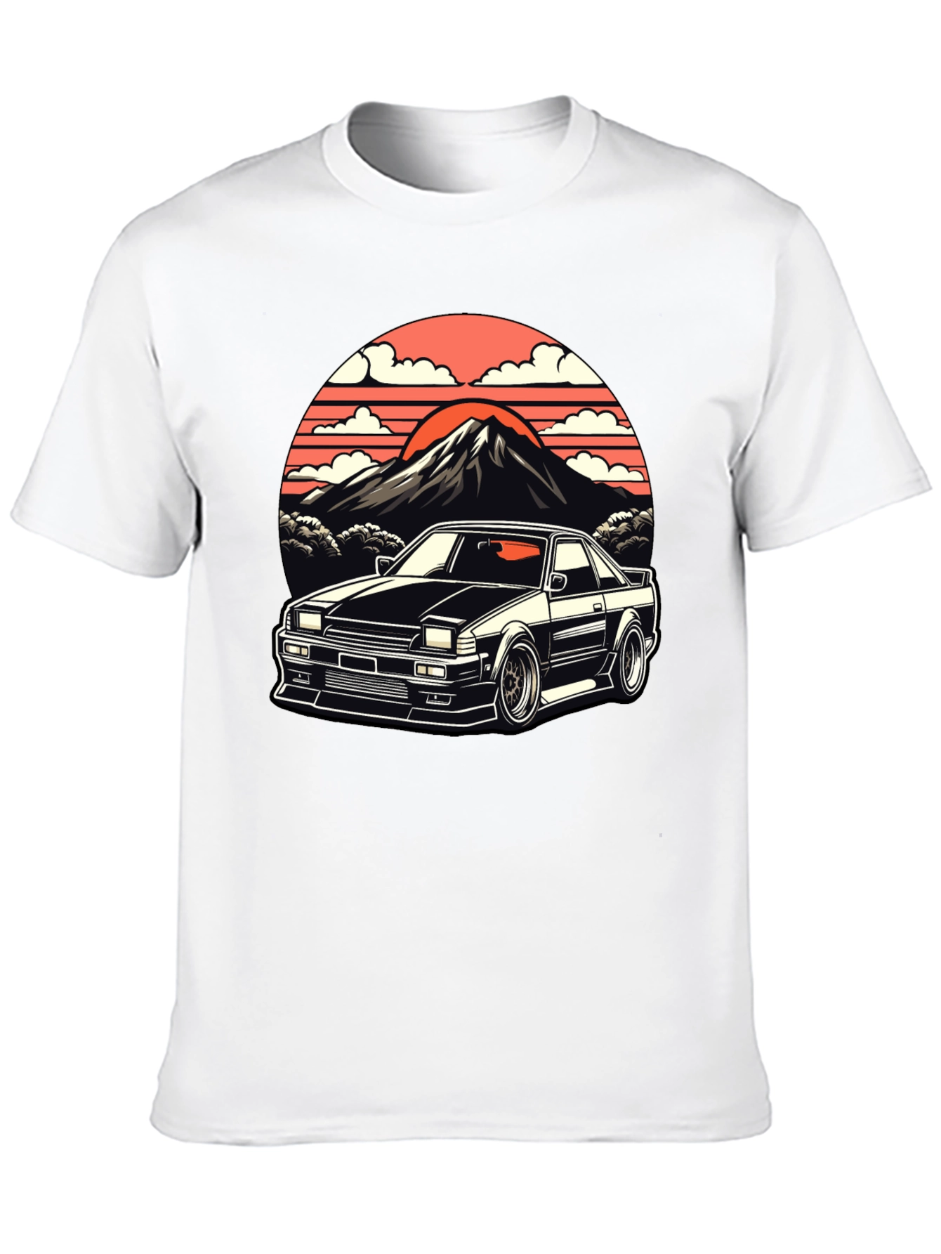 Retro Japanese Car Black T-Shirt