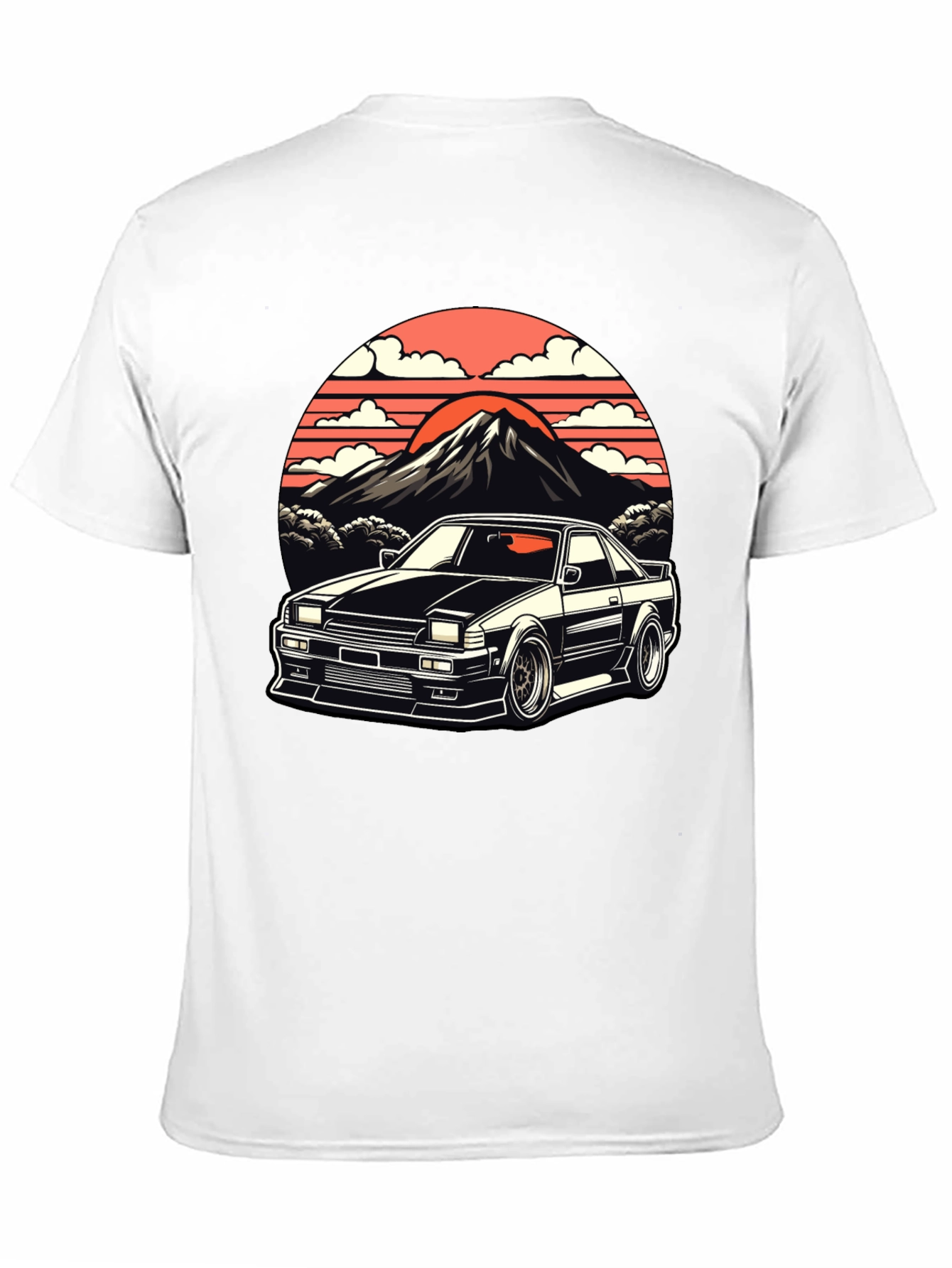 Retro Japanese Car Black T-Shirt
