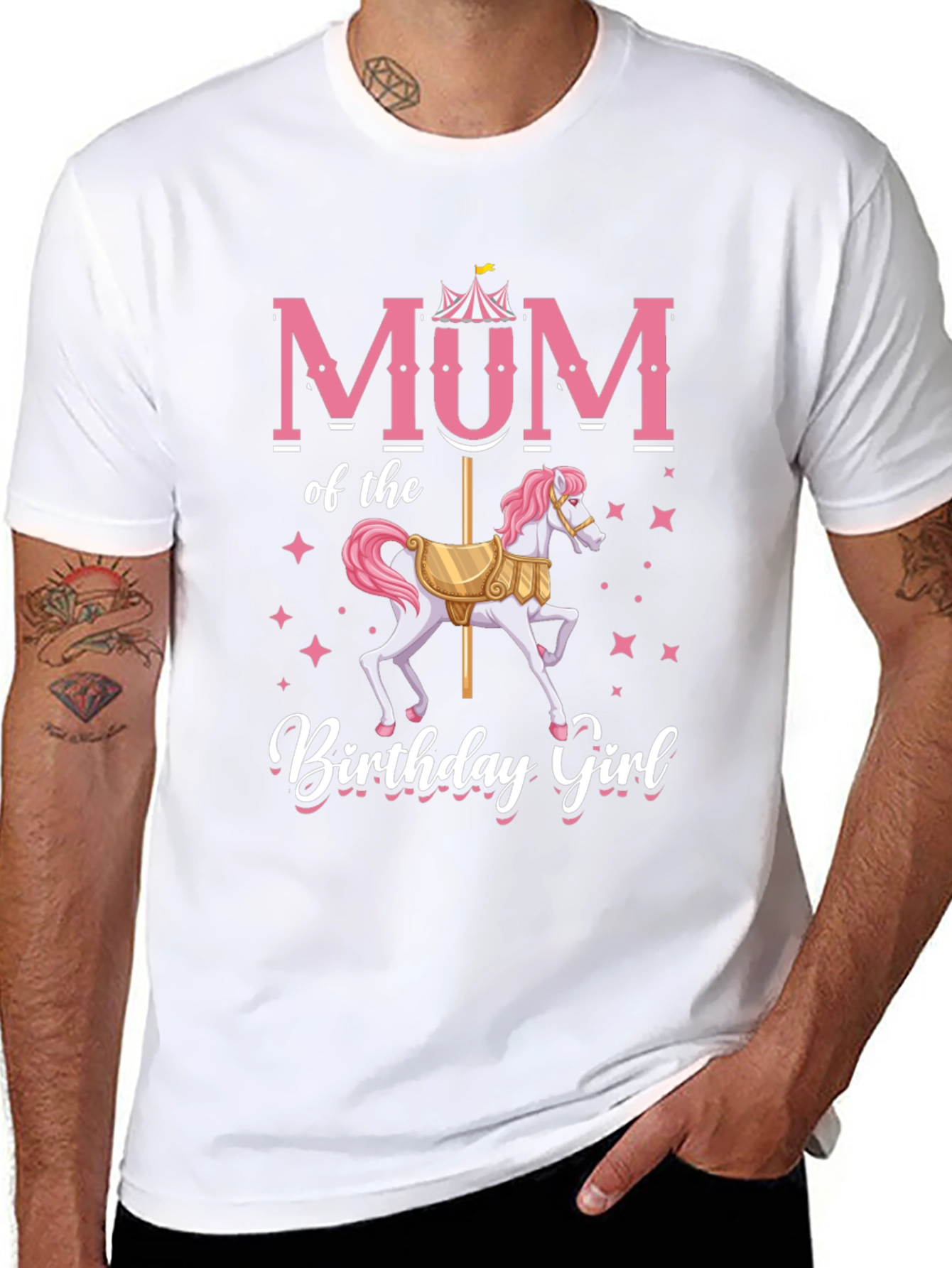 Mum Birthday Girl T-Shirt Carousel Horse