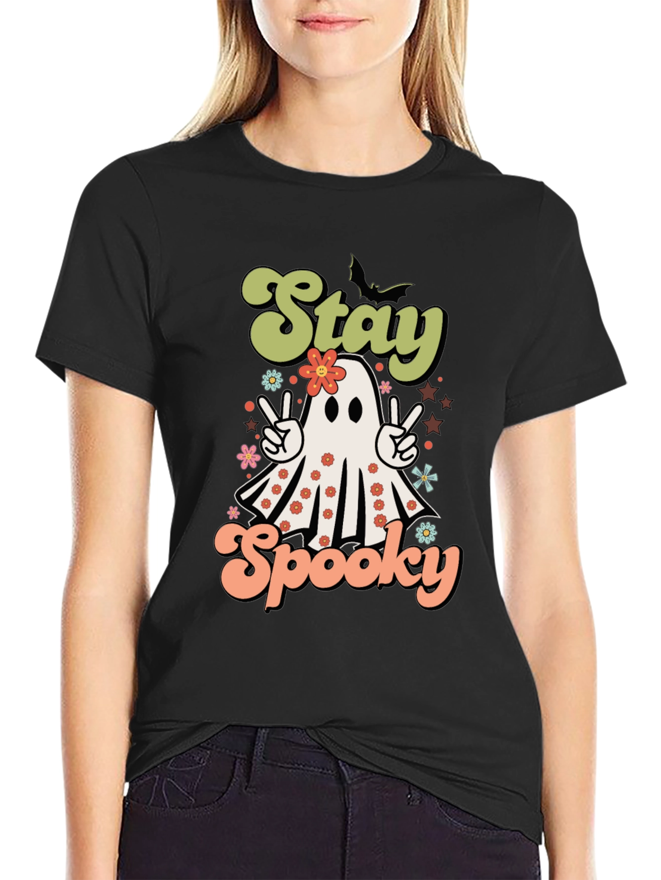 Stay Spooky Halloween T-Shirt Ghost Design