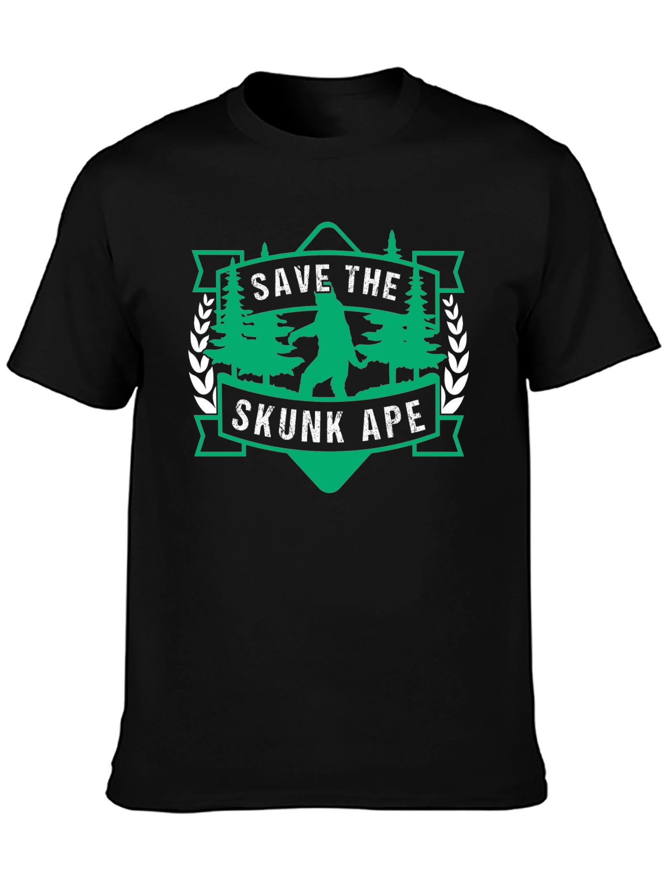Save the Skunk Ape Graphic Tee - Black T-Shirt