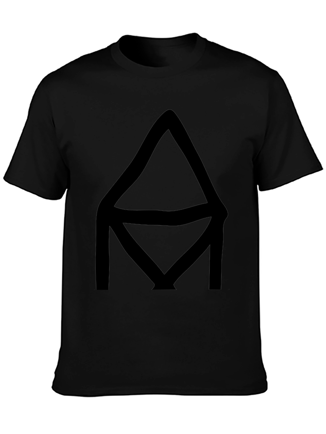Geometric Black Graphic Tee - Modern Casual Wear