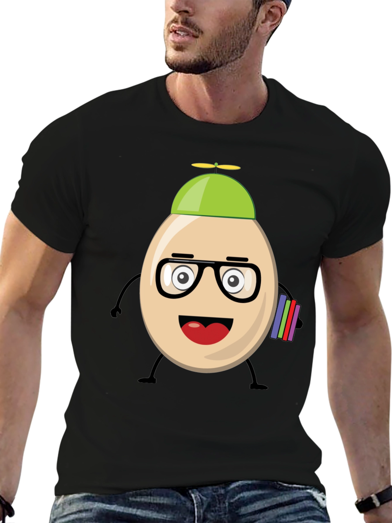 Funny Egg Nerd Graphic T-Shirt