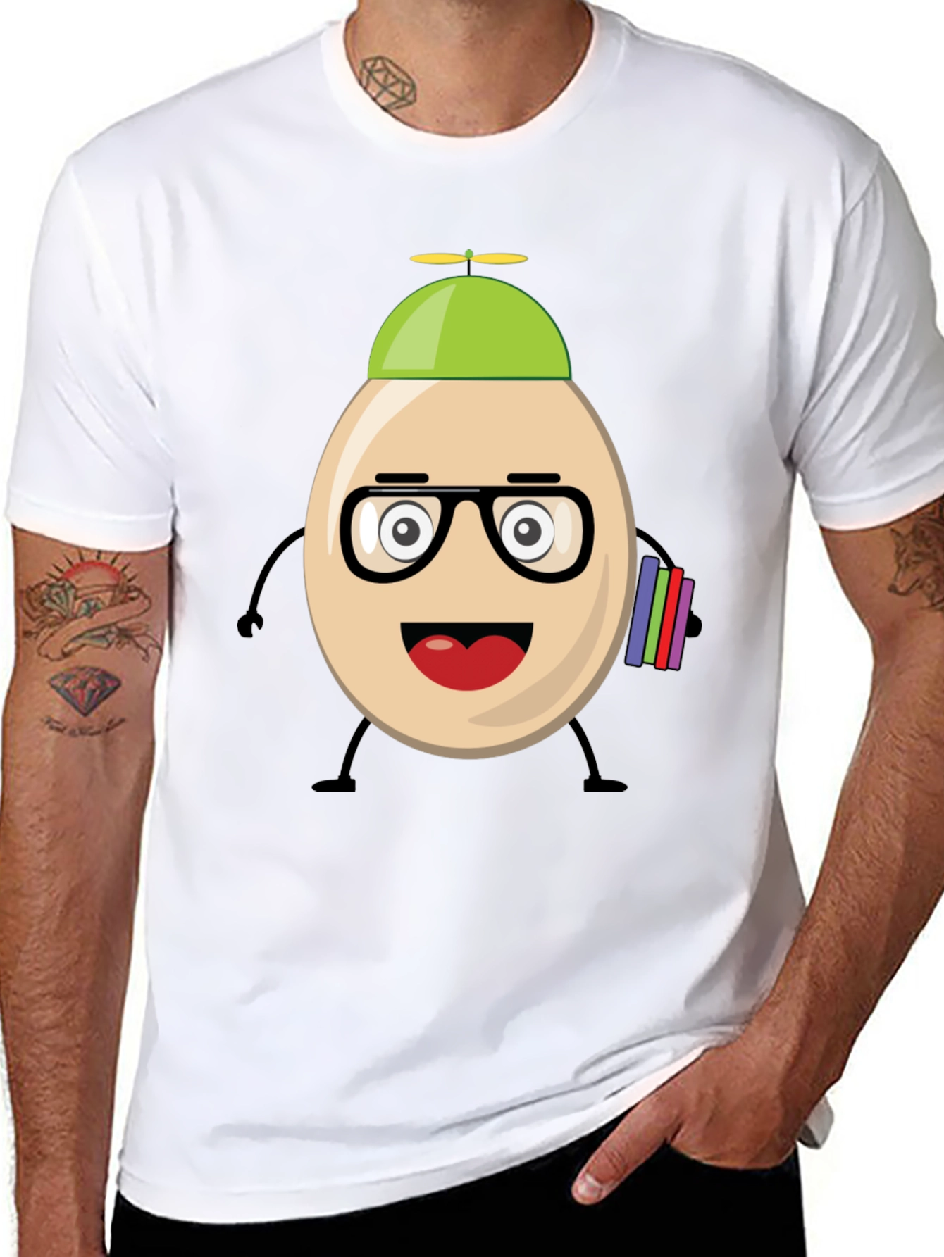 Funny Egg Nerd Graphic T-Shirt