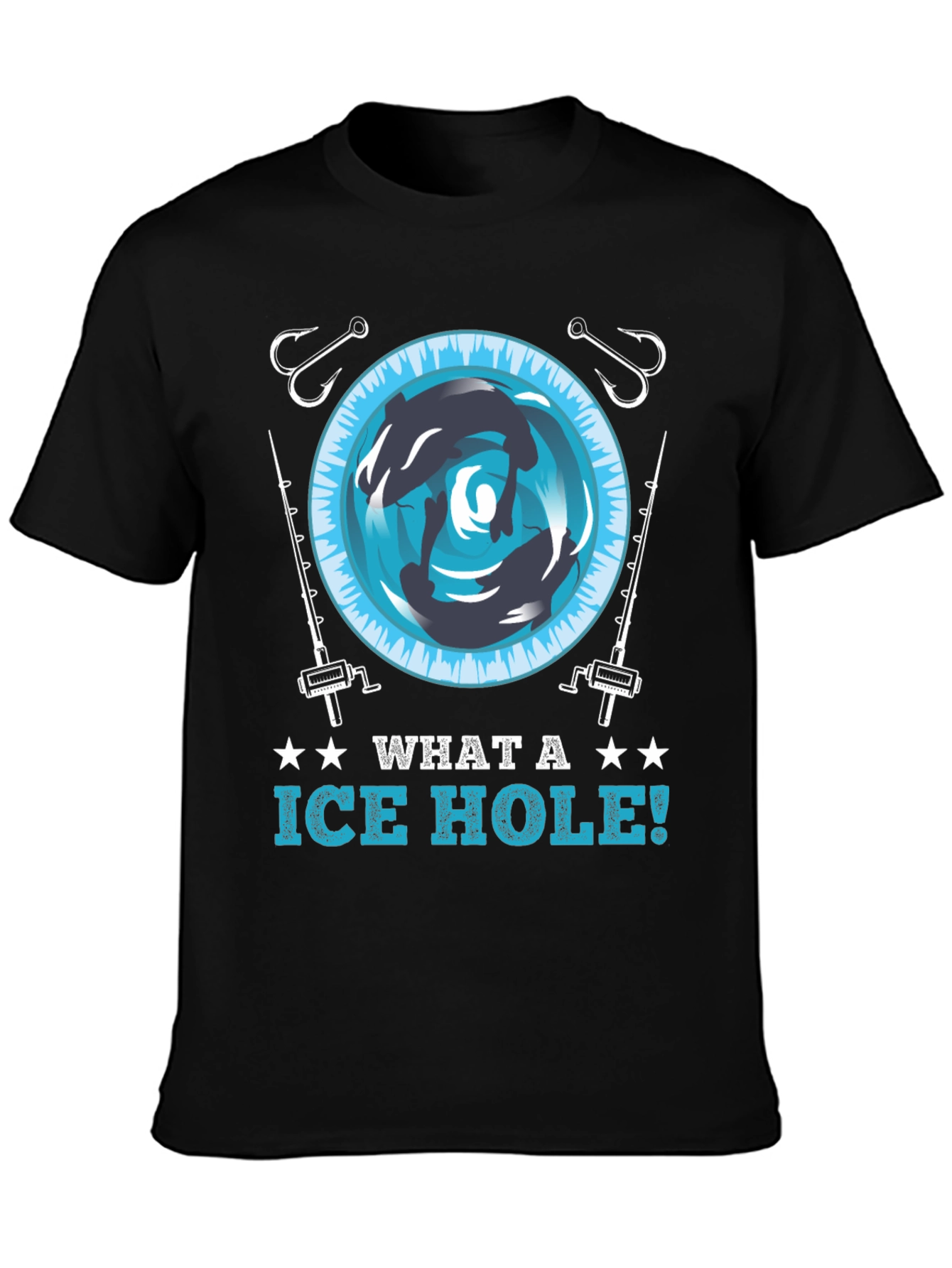 Ice Hole Fishing Graphic Tee - Fun Angler T-Shirt