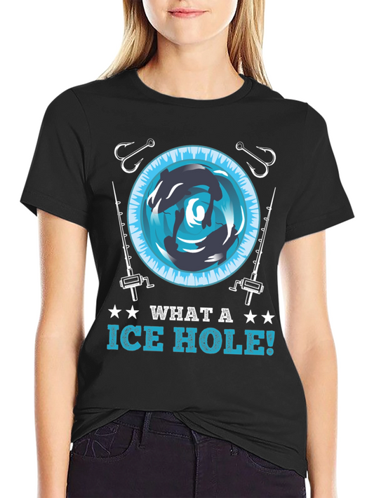 Ice Hole Fishing Graphic Tee - Fun Angler T-Shirt