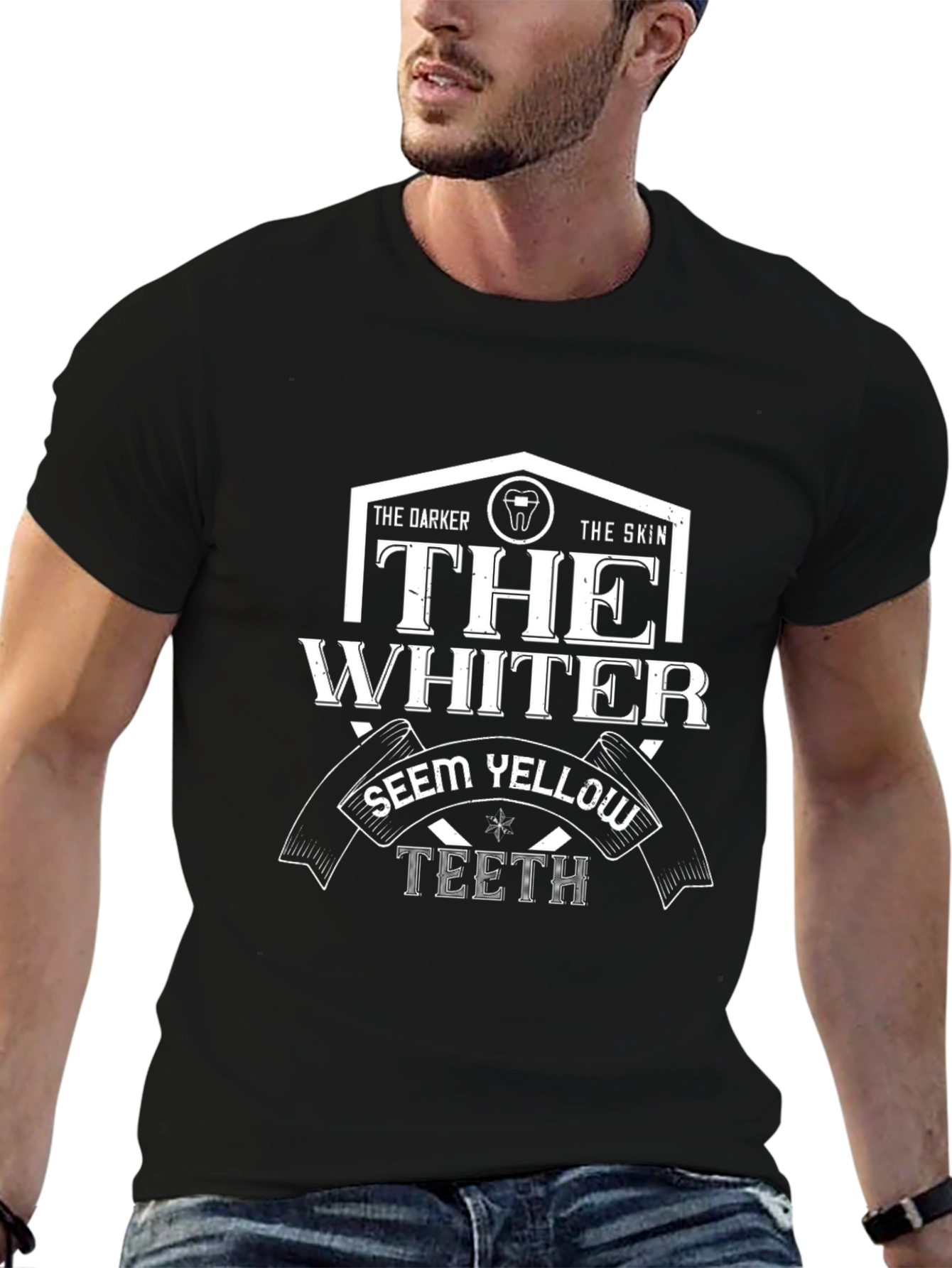 Funny Dental Humor T-Shirt: Whiter Teeth Graphic Tee