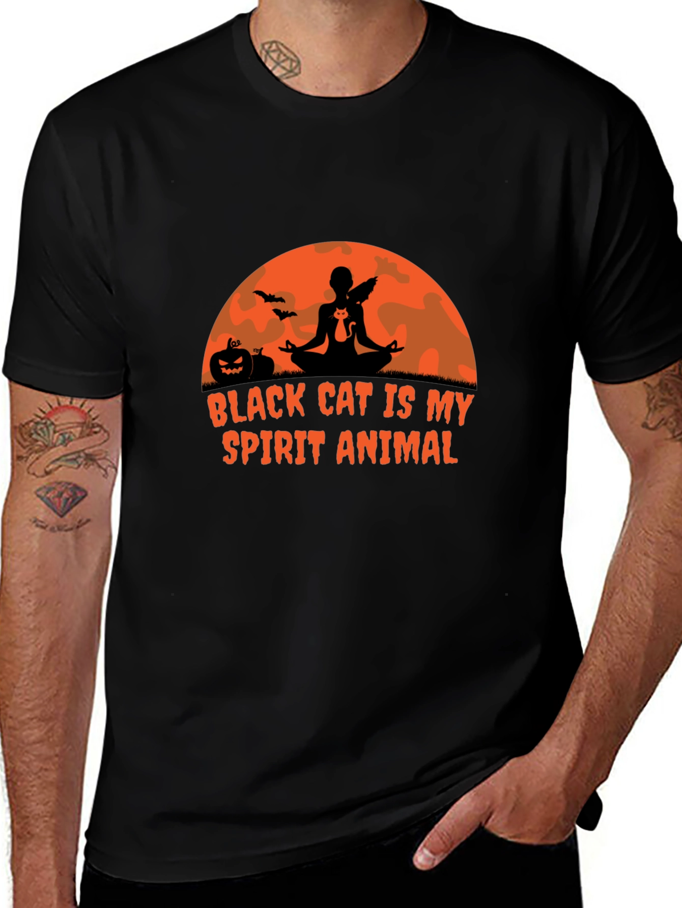 Black Cat Spirit Animal Graphic Tee