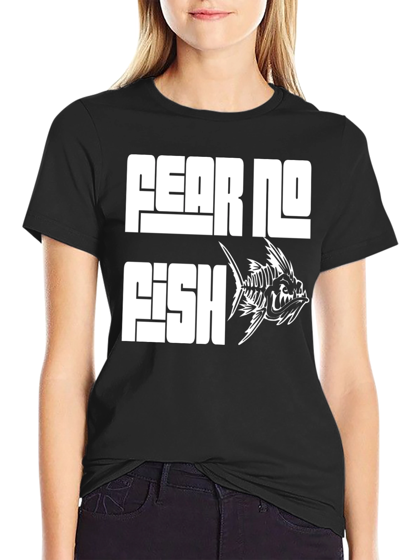 Fear No Fish Graphic Black T-Shirt