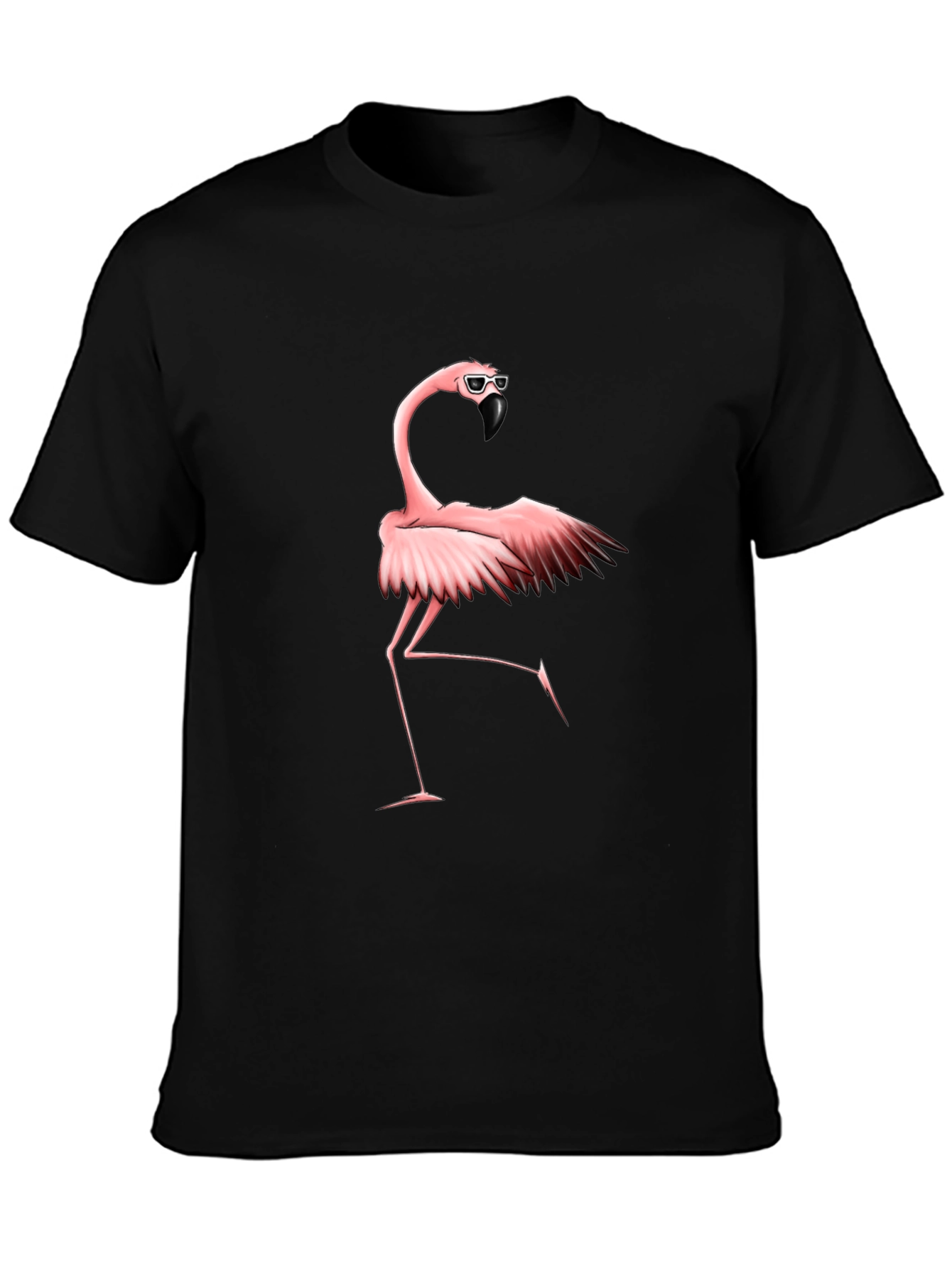 Cool Flamingo Graphic Tee - Black