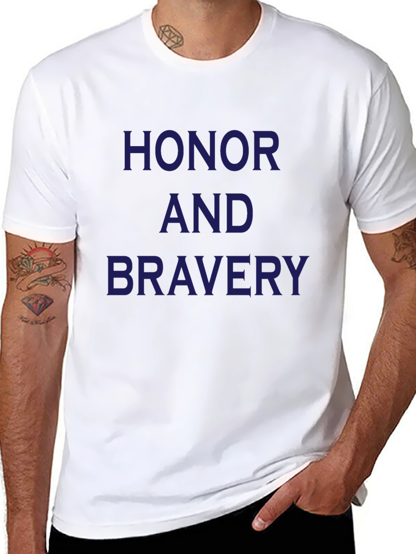 Honor and Bravery Black Graphic T-Shirt