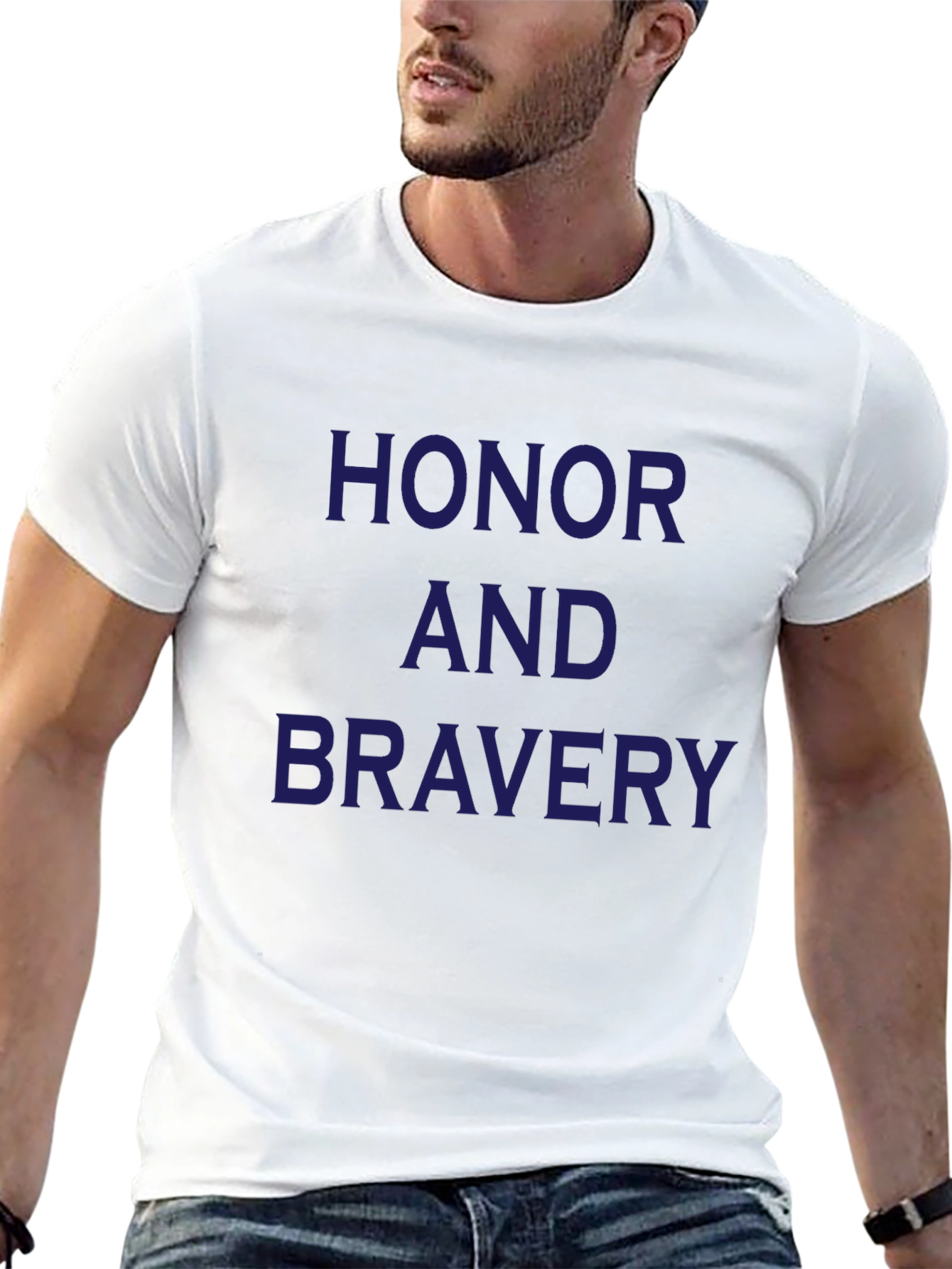 Honor and Bravery Black Graphic T-Shirt