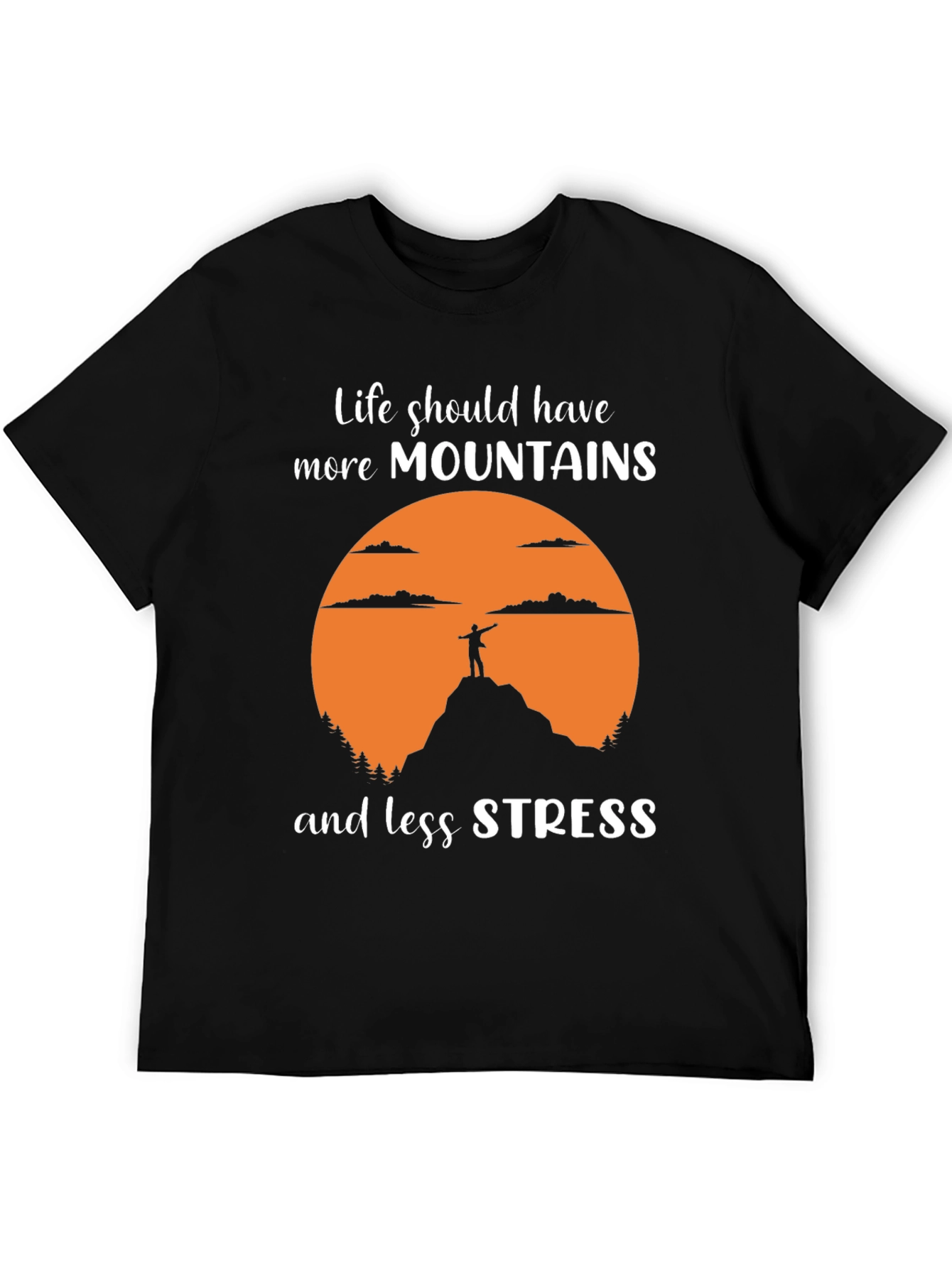 Mountains and Less Stress Graphic Tee