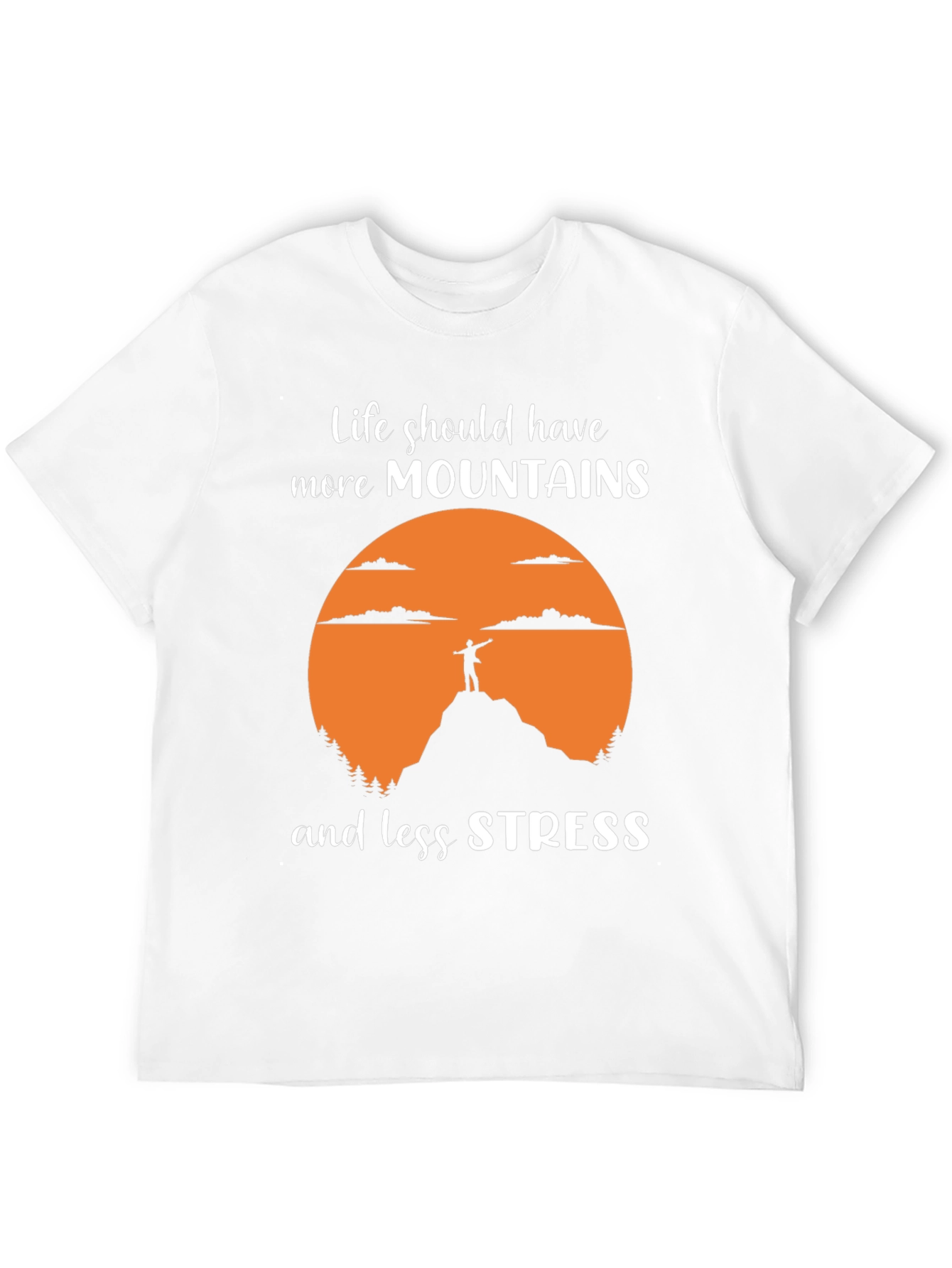 Mountains and Less Stress Graphic Tee